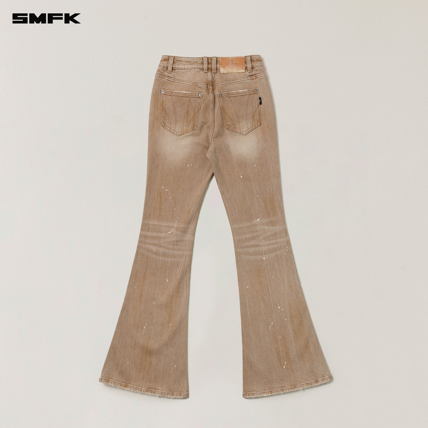 RAGE WILD HURRICANE FANTASY Handcraft Flared Denim Pants Wild Cowboy Brown
