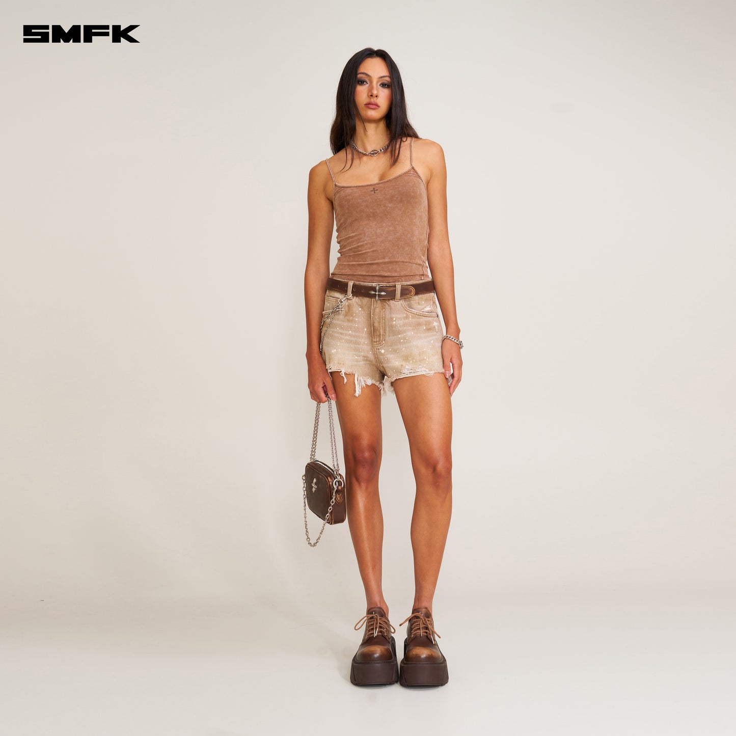 RAGE WILD Denim Shorts Wild Cowboy Brown
