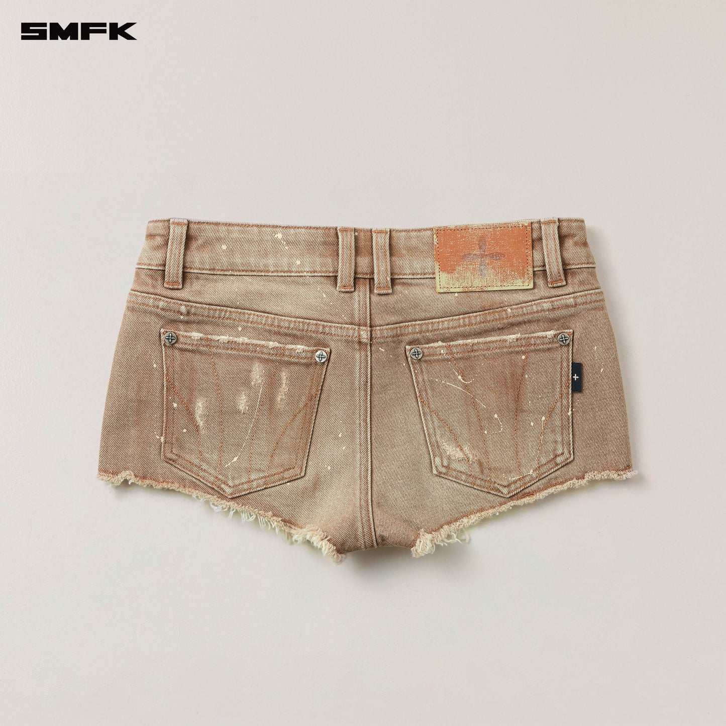 RAGE WILD ORIGIN Handcraft Denim Bikini Shorts Wild Cowboy Brown