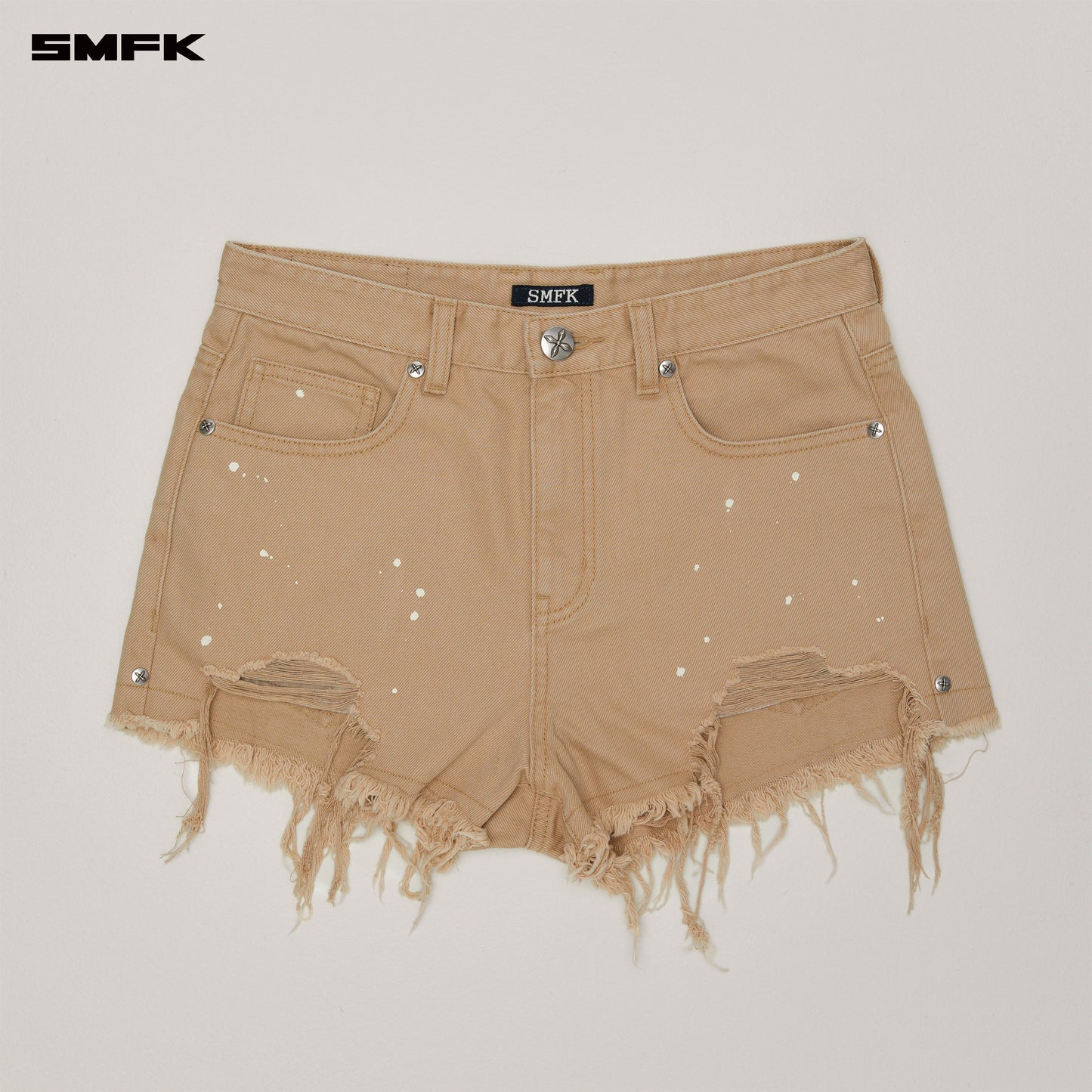 COMPASS WILD Denim Shorts Sandy Khaki