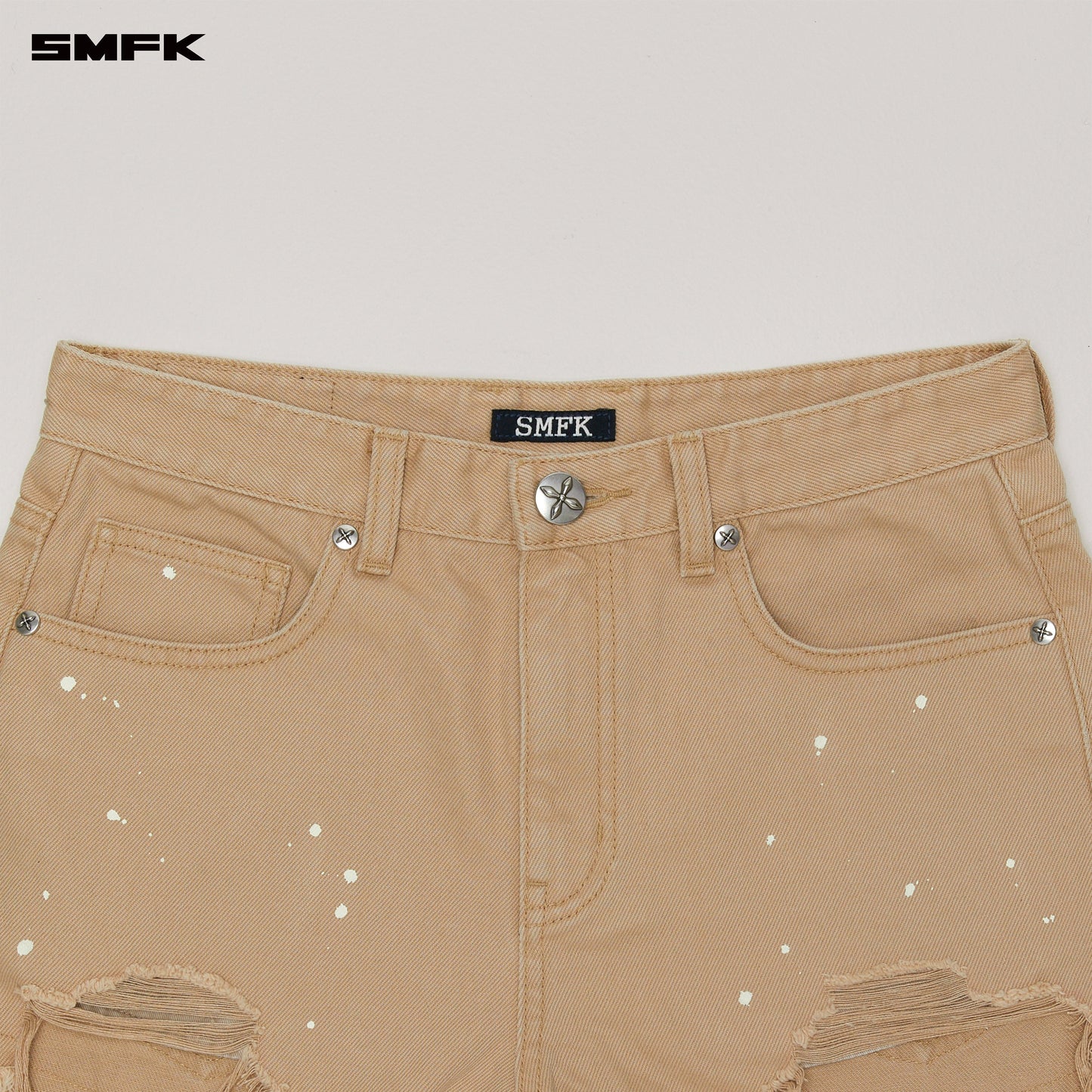 COMPASS WILD Denim Shorts Sandy Khaki
