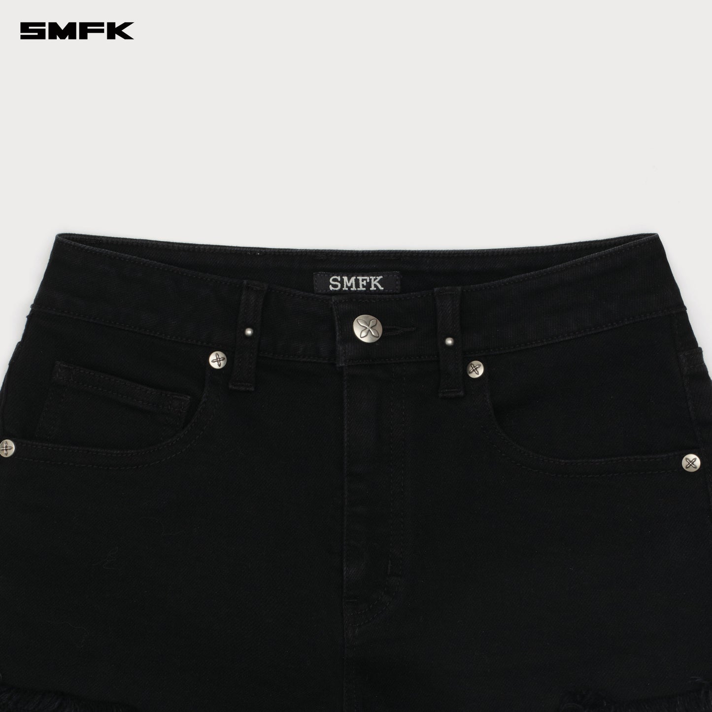 COMPASS WILD ROAD Denim Shorts (Elastic) Wilderness Black
