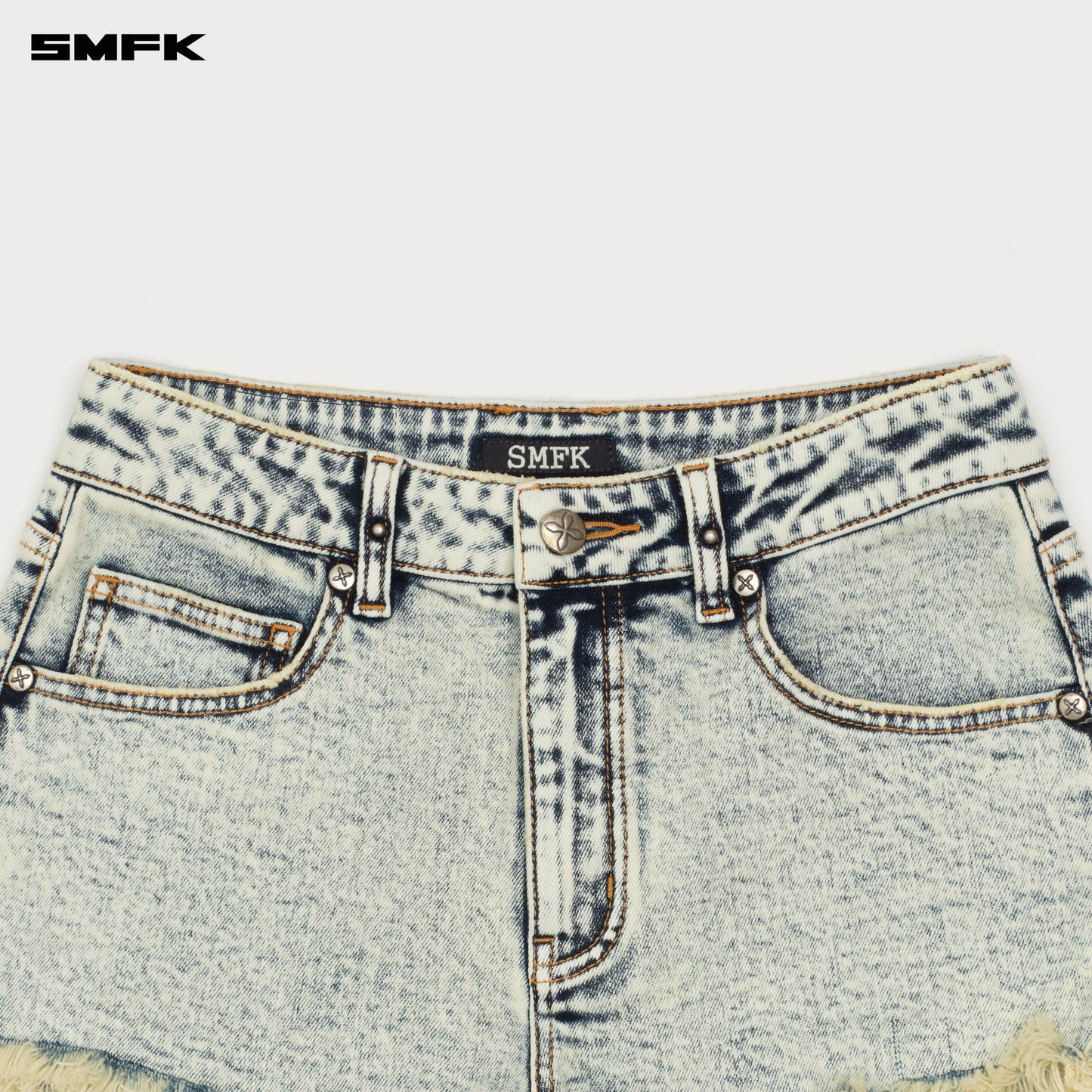 COMPASS WILD ROAD Denim Shorts (Elastic) Snow Blossom