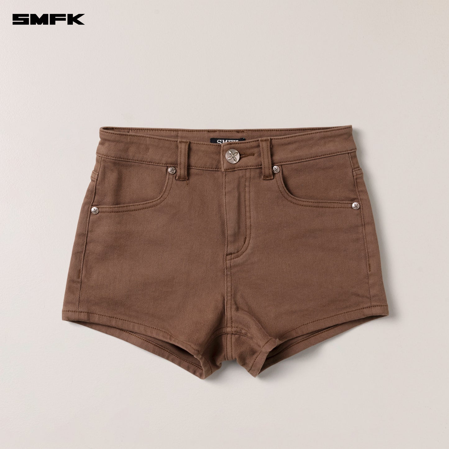 COMPASS DANCER Denim Flat Shorts Wild Horse Brown