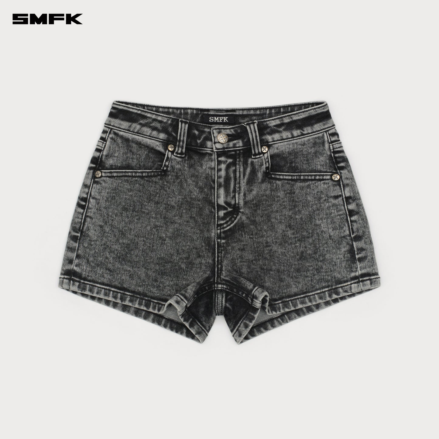 COMPASS DANCER Classic Denim Shorts Ash Gray