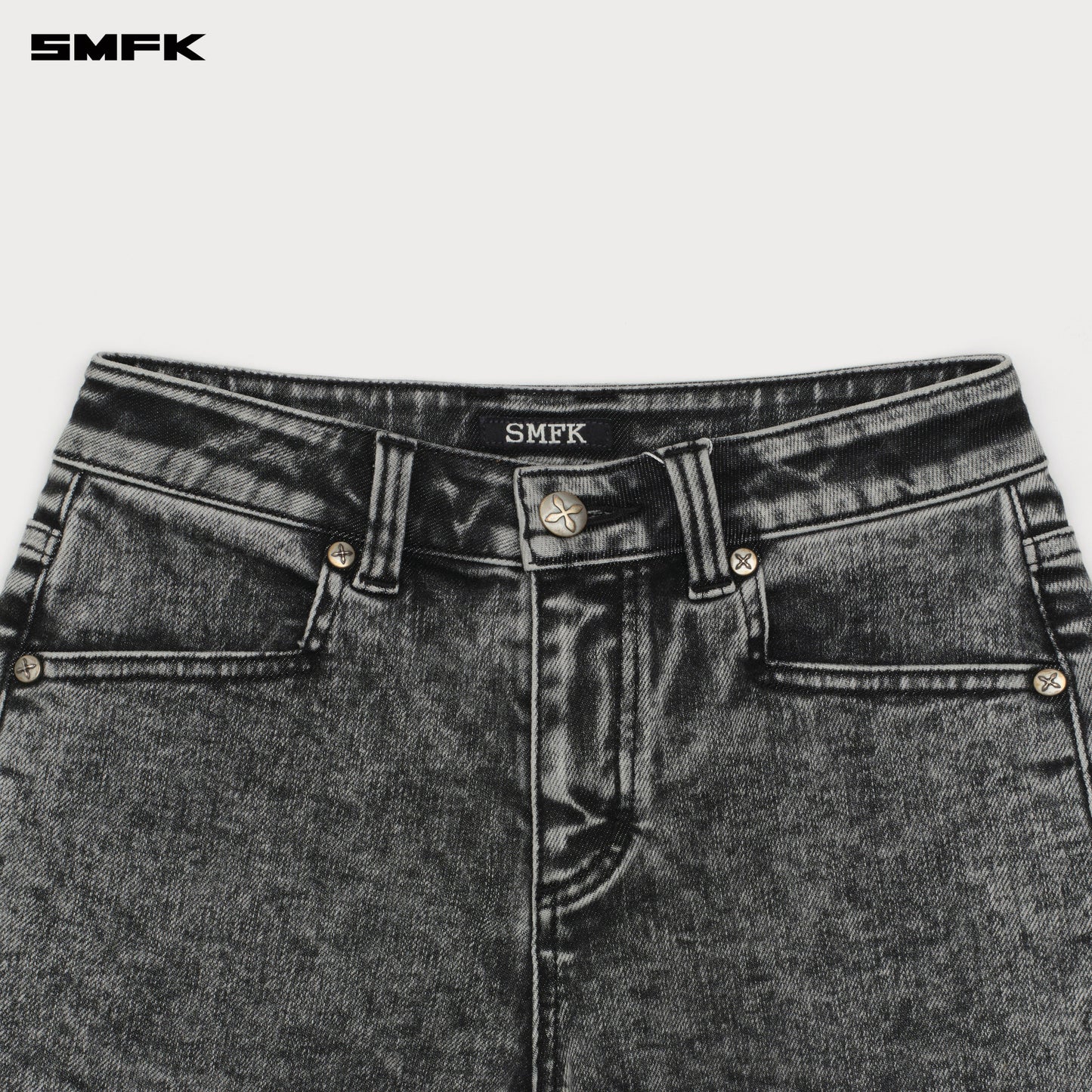 COMPASS DANCER Classic Denim Shorts Ash Gray
