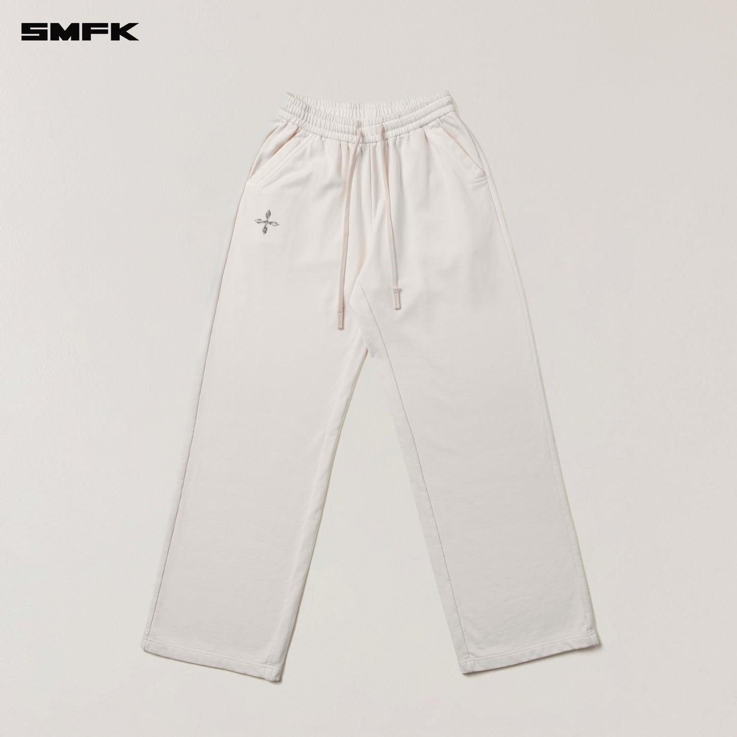 VINTAGE-SAVAGE LOOSE SPORTS PANTS/FADE DYE Alpine White
