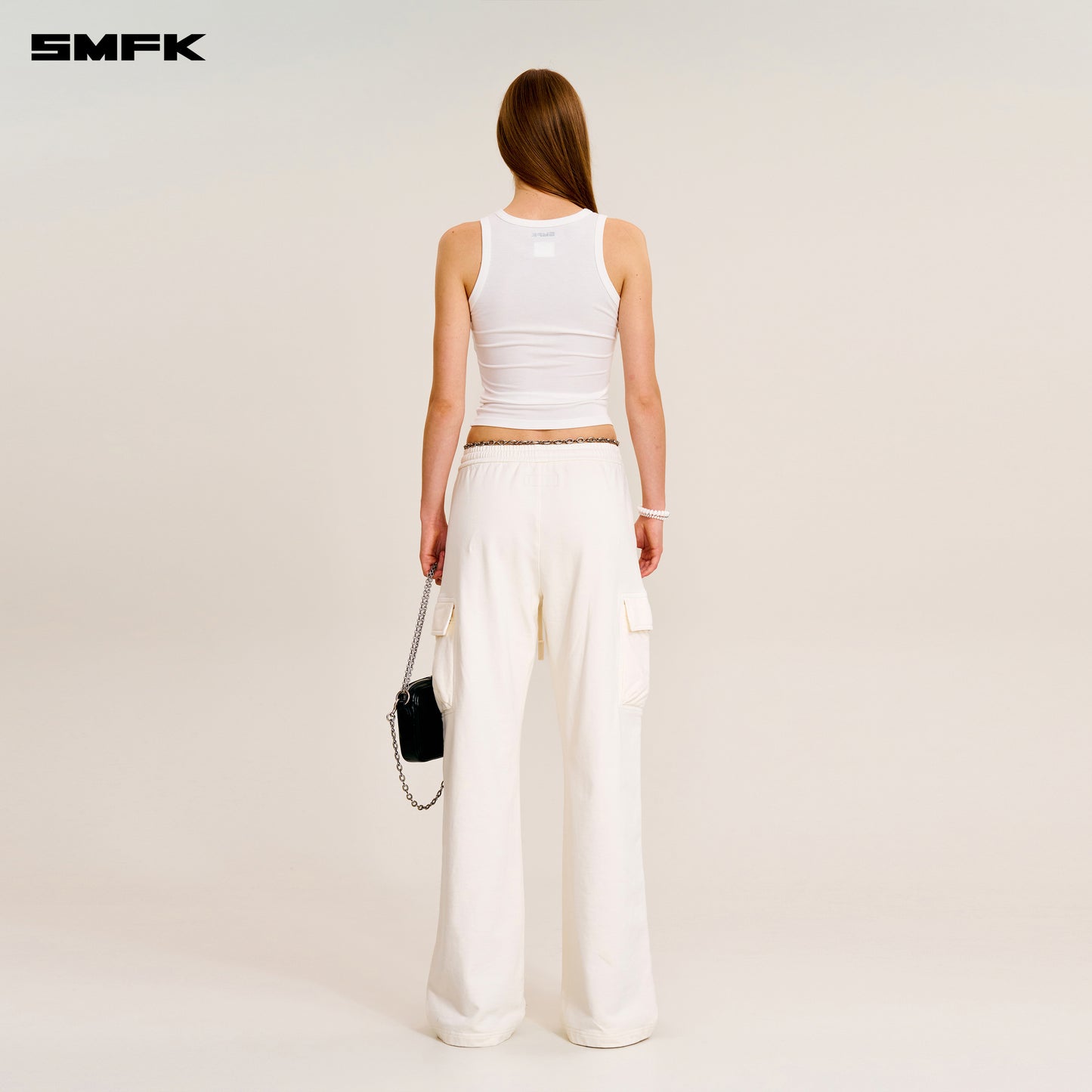 VINTAGE-SAFARI LOOSE SPORTS PANTS/FADE DYE Alpine White