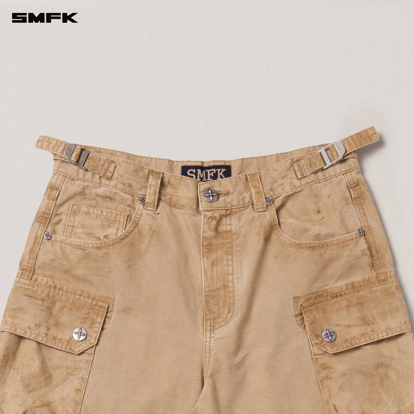 RAGE-WILD ORIGIN HANDCRAFT TOWER CARGO PANTS/GARMENT DYED Sandy Khaki