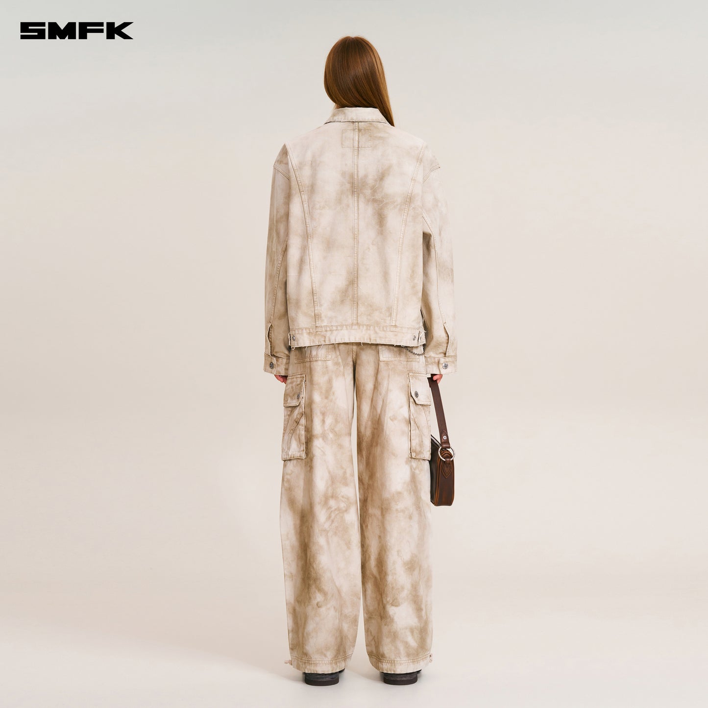 RAGE-WILD ORIGIN HANDCRAFT LOOSE STRAIGHT CARGO PANTS/GARMENT DYED Wild Brown