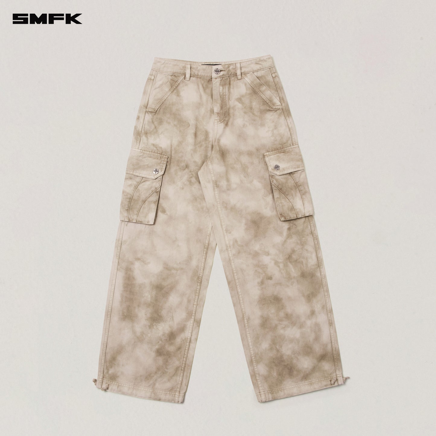 RAGE-WILD ORIGIN HANDCRAFT LOOSE STRAIGHT CARGO PANTS/GARMENT DYED Wild Brown
