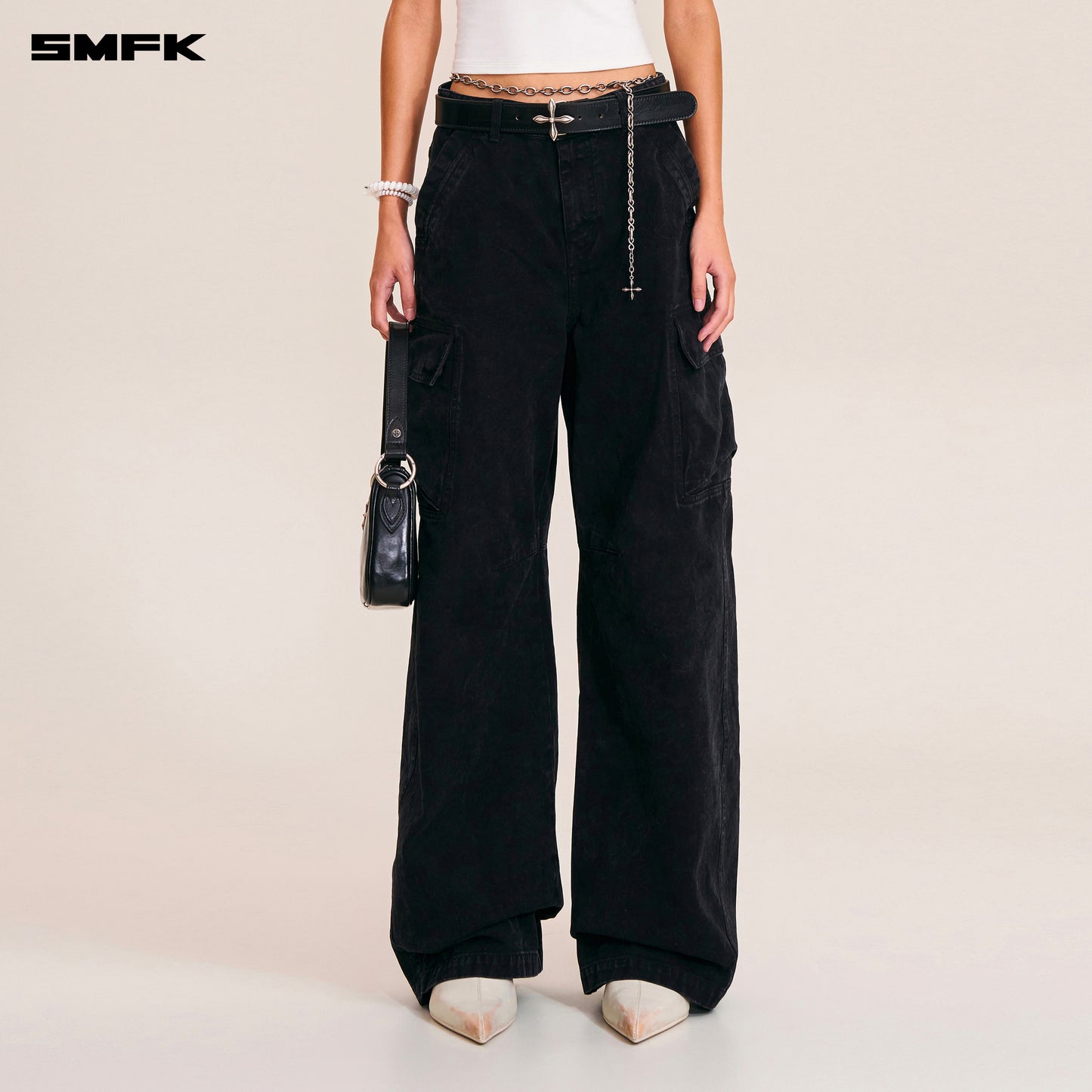 VINTAGE-STORM ONE CUT ARC CARGO PANTS/FADE DYE Wilderness Black