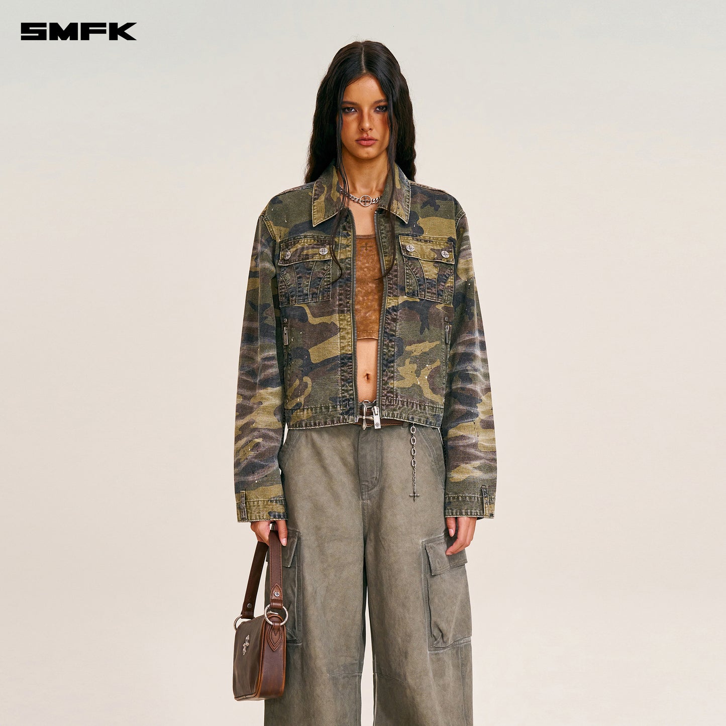 VINTAGE-STORM ONE CUT ARC CARGO PANTS/FADE DYE Wild Brown