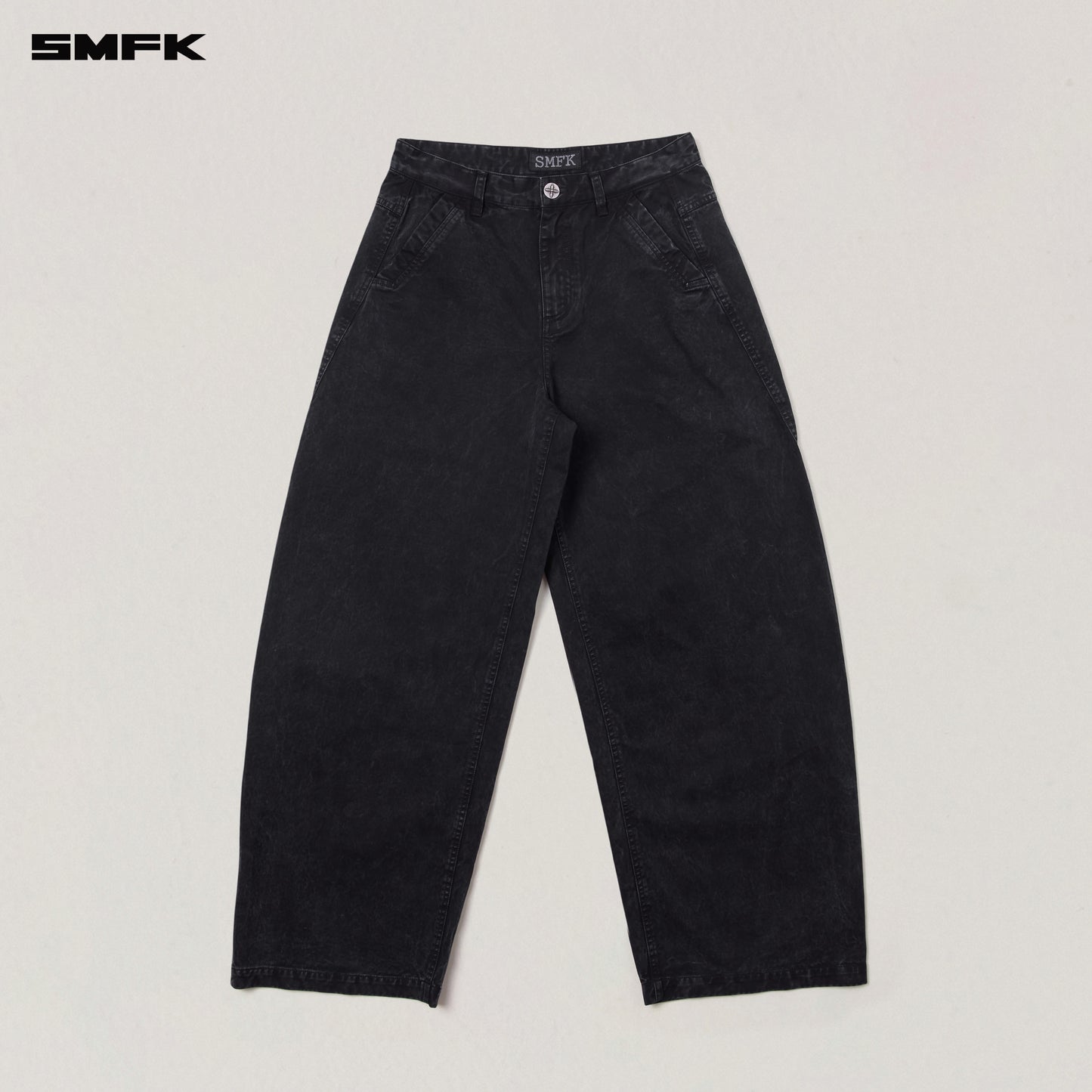 VINTAGE-STORM SPIRAL ARC CARGO PANTS/FADE DYE Wilderness Black