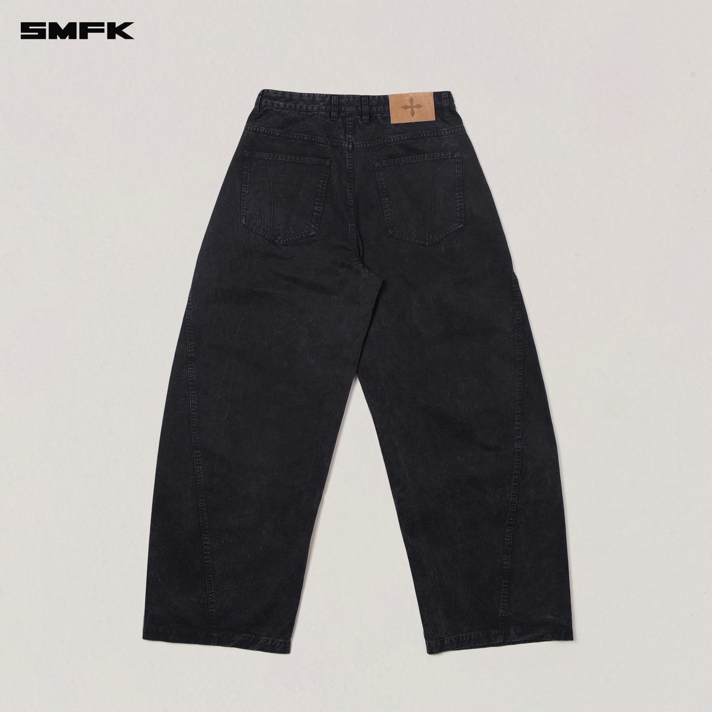 VINTAGE-STORM SPIRAL ARC CARGO PANTS/FADE DYE Wilderness Black