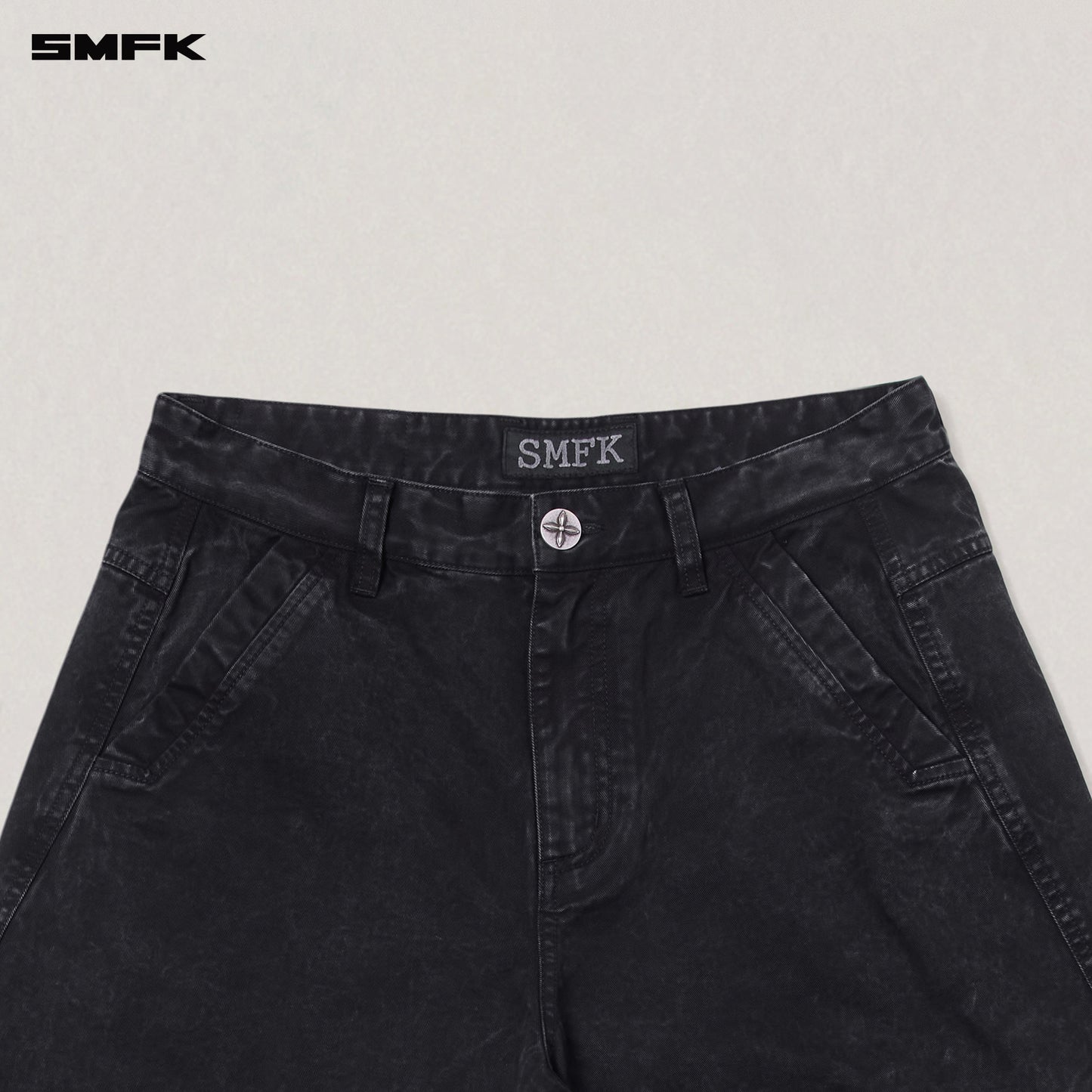 VINTAGE-STORM SPIRAL ARC CARGO PANTS/FADE DYE Wilderness Black