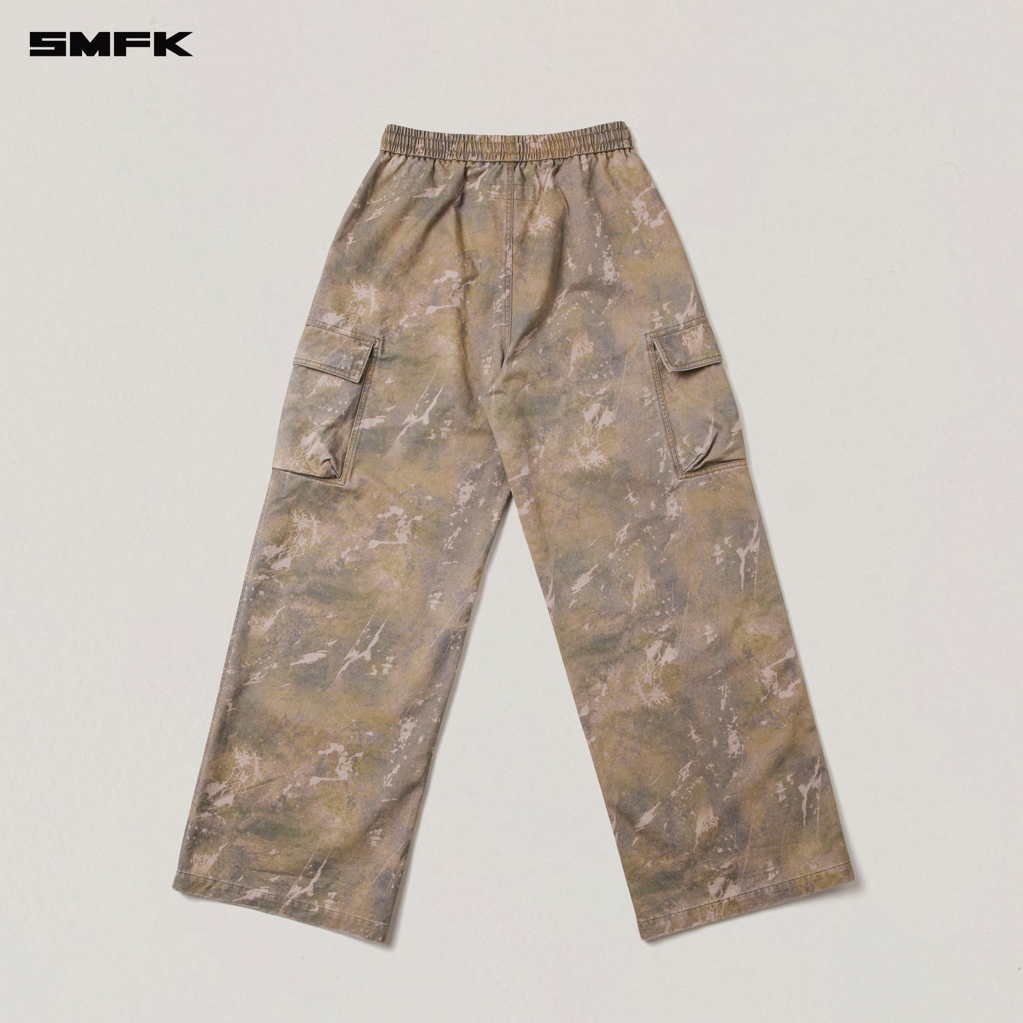 VINTAGE-STORM LOOSE SPORTS CARGO PANTS/FADE DYE Hurricane Camouflage