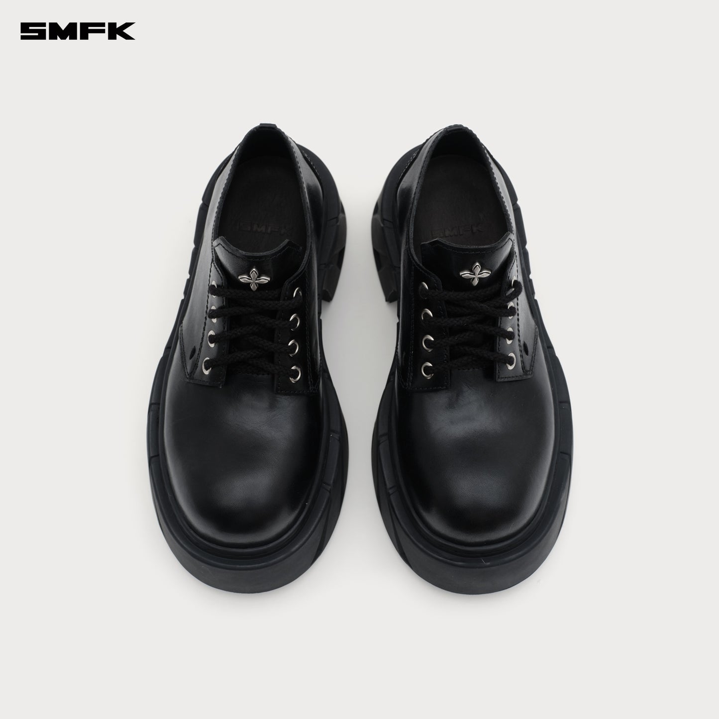 FUTURE MIRAGE High Heeled Leather Derbies Wilderness Black