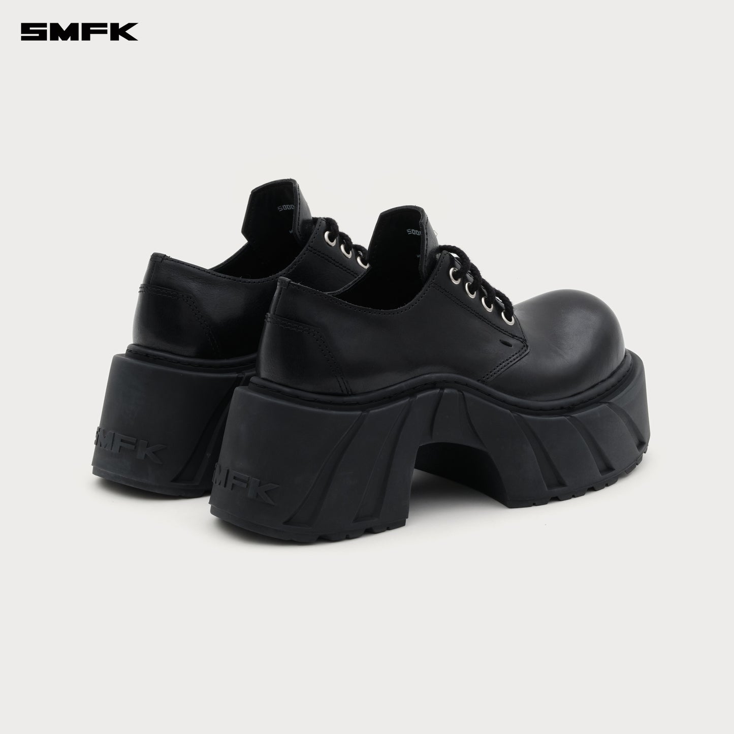 FUTURE MIRAGE High Heeled Leather Derbies Wilderness Black