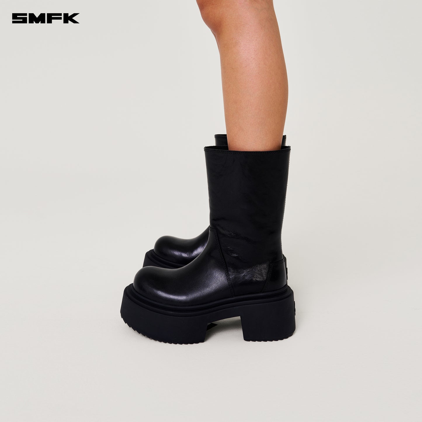 COMPASS MODE Statue Leather Riding Boots Wilderness Black