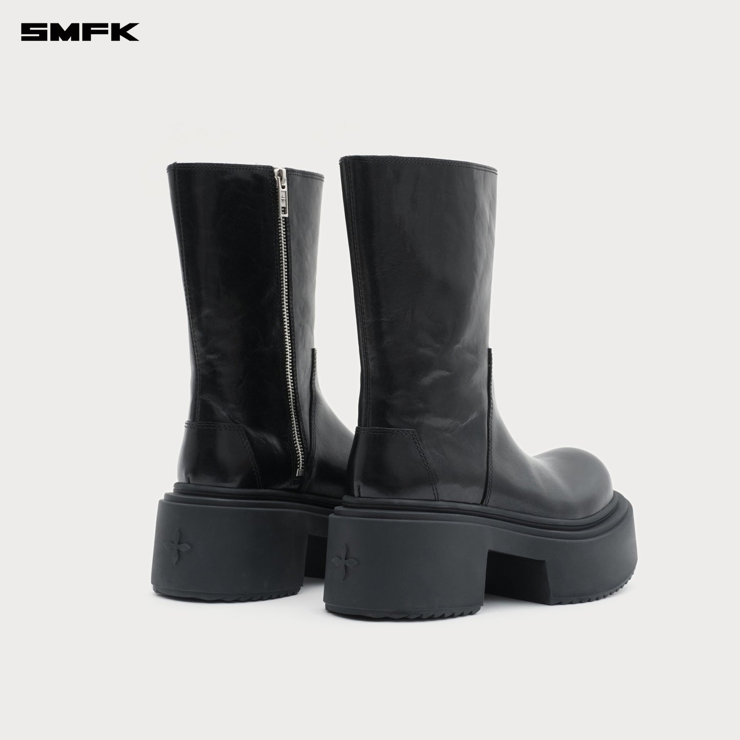 COMPASS MODE Statue Leather Riding Boots Wilderness Black