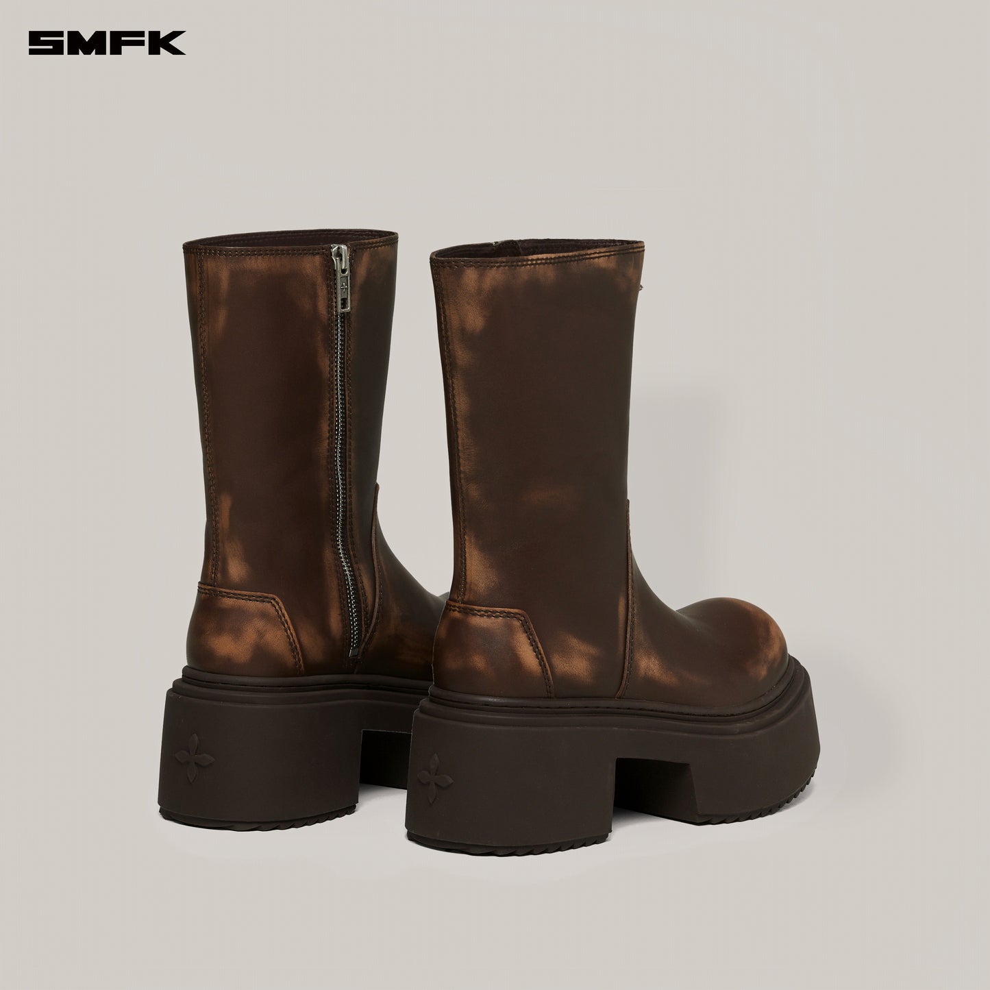 COMPASS Mode Leather Riding Boots:Patina Wild Horse Brown Patina