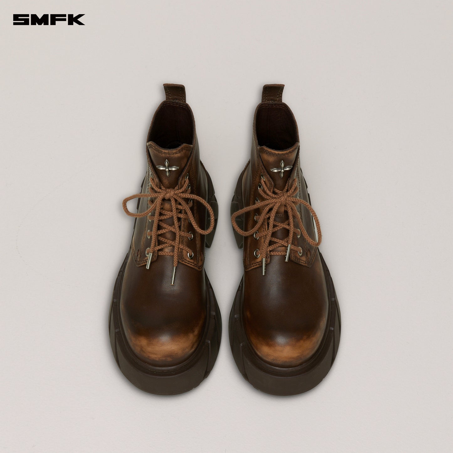 FUTURE MIRAGE Leather Rider Boots Wild Horse Brown Patina