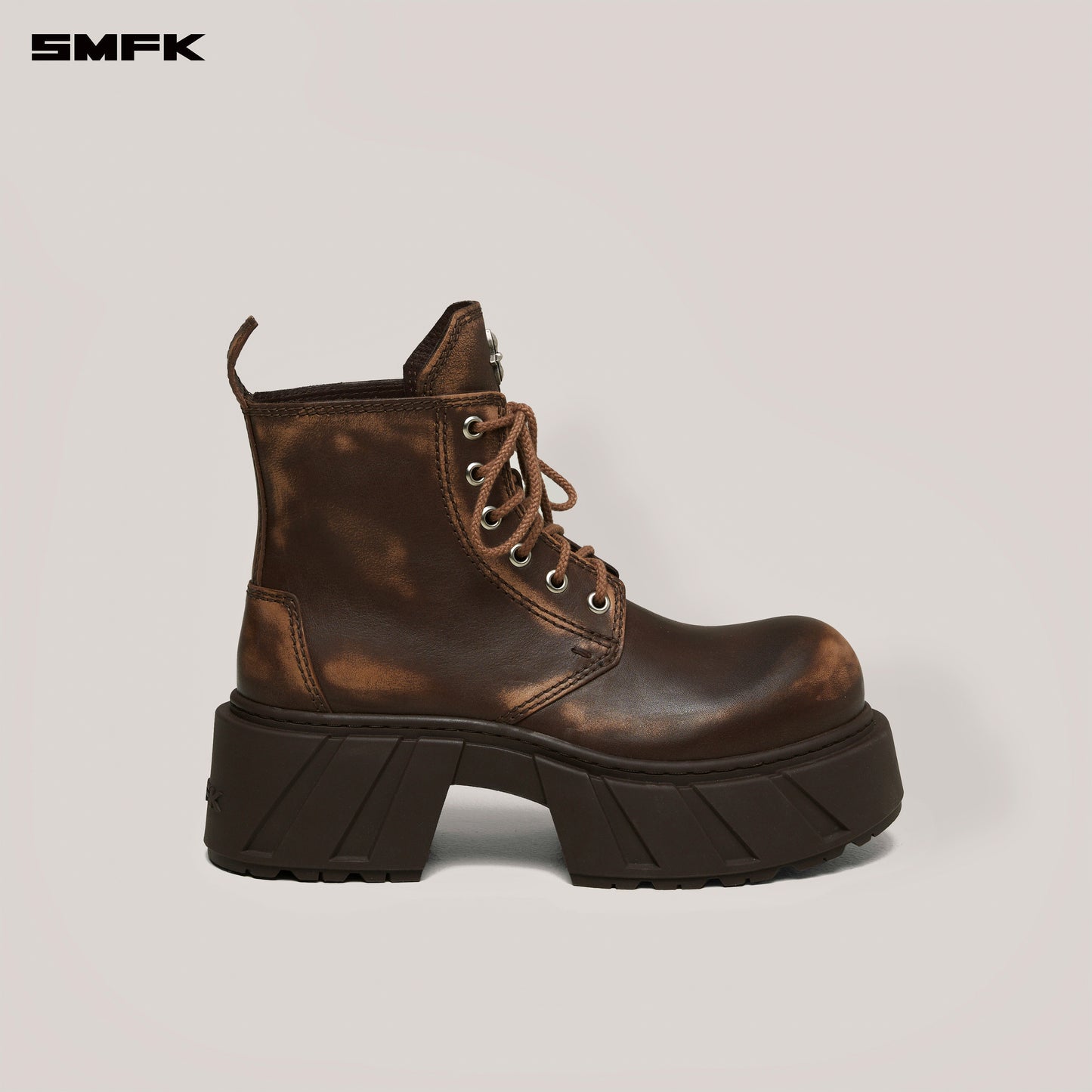 FUTURE MIRAGE Leather Rider Boots Wild Horse Brown Patina
