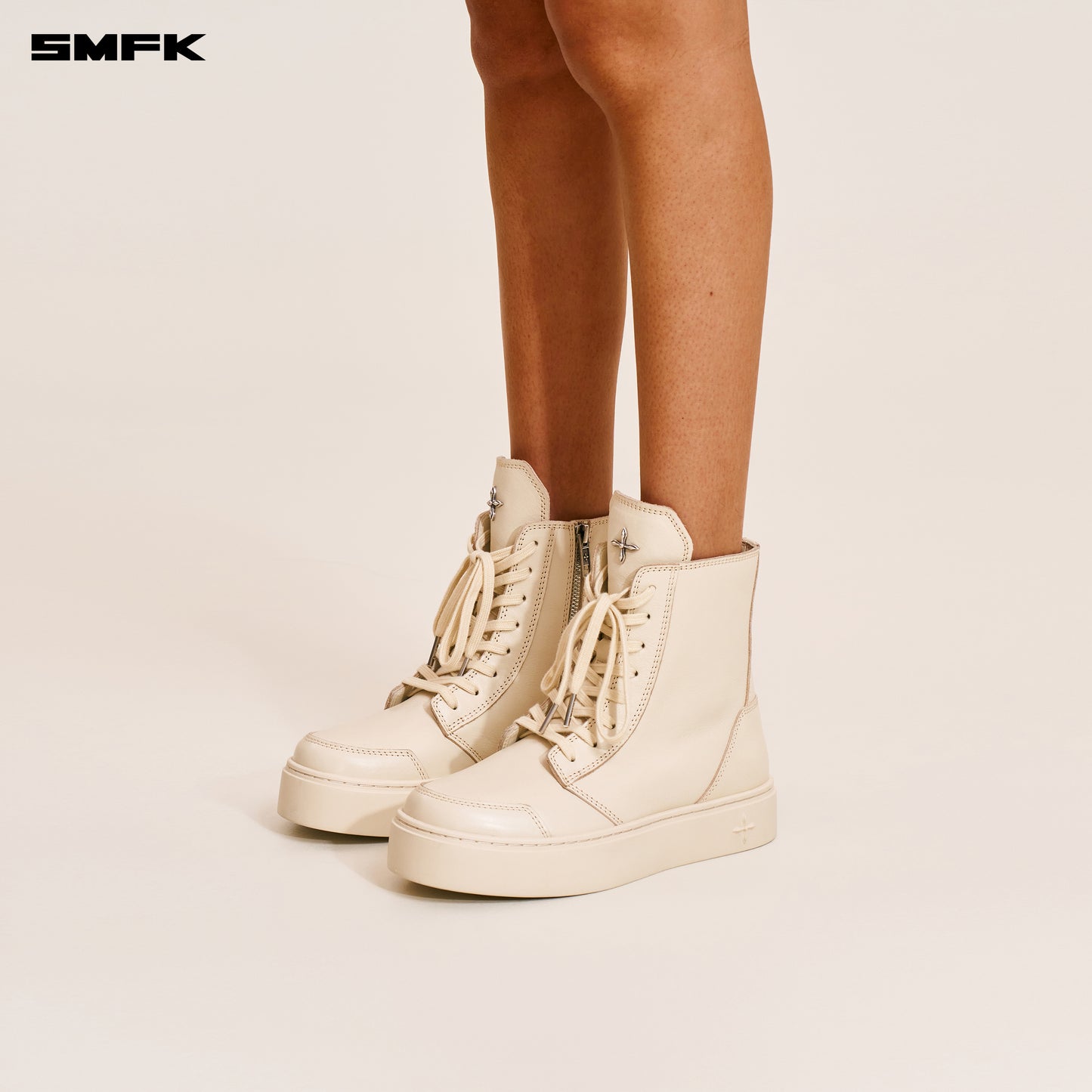 COMPASS RUSH LEATHER SNEAKER/HIGH Alpine White