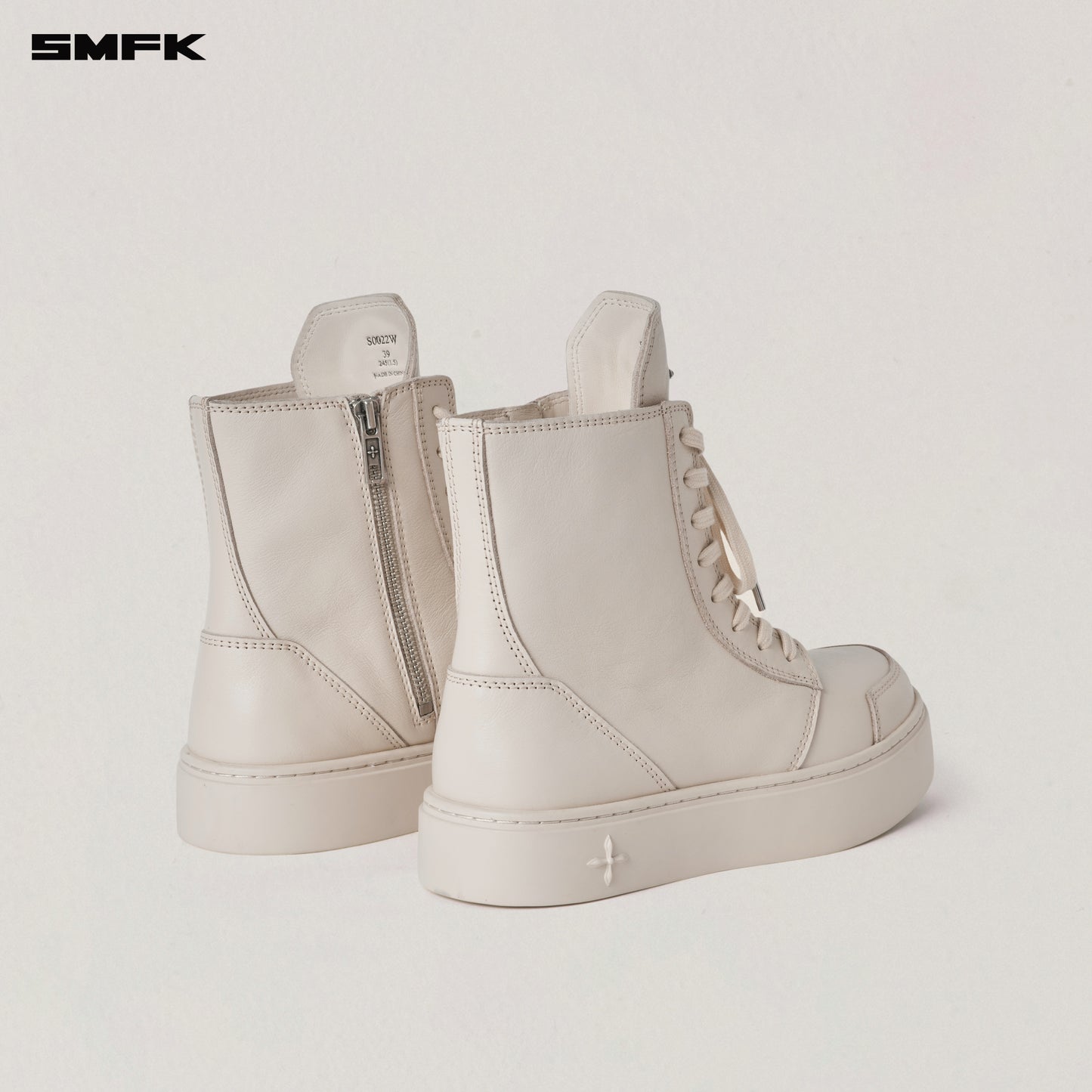 COMPASS RUSH LEATHER SNEAKER/HIGH Alpine White