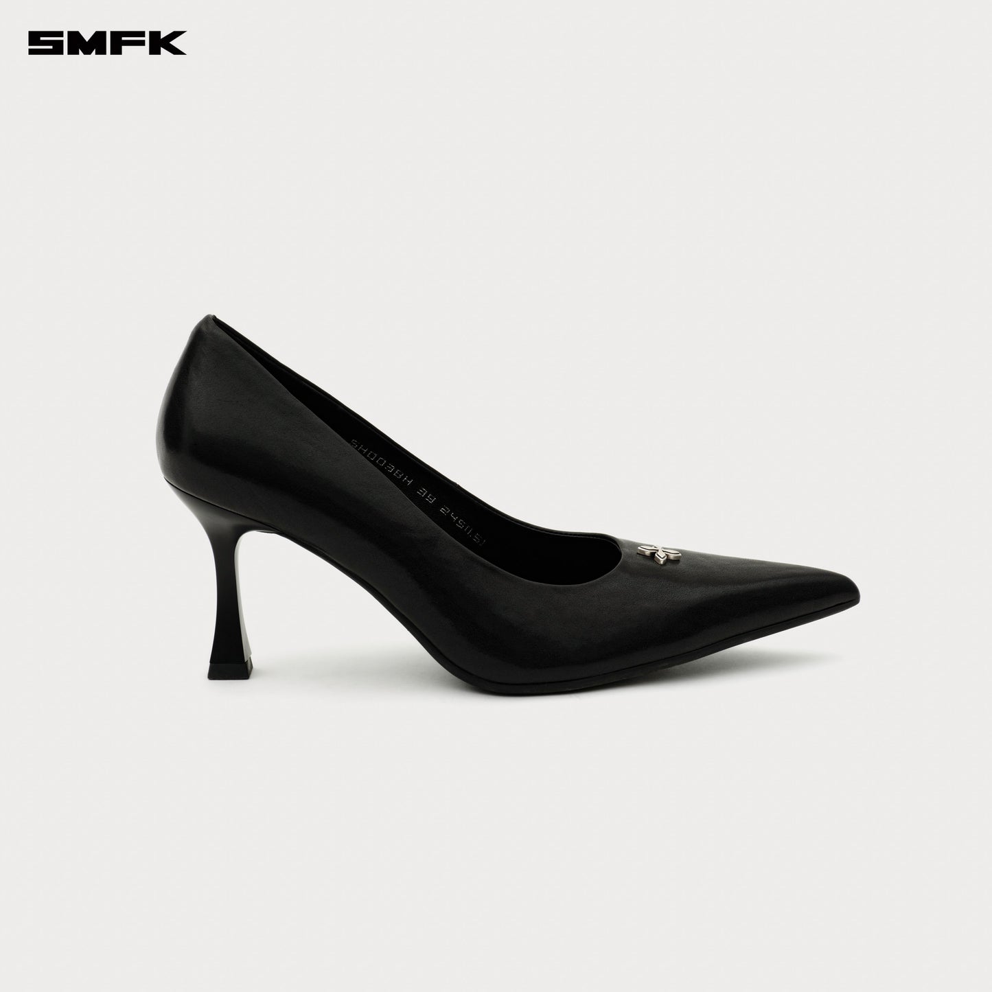 COMPASS RIVET Classic Leather High Heels 8cm Wilderness Black