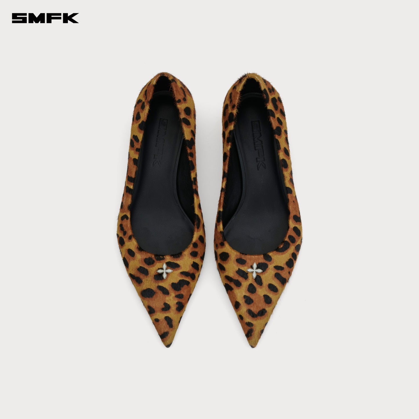 COMPASS RIVET Classic Fur High Heels 3cm Natural Leopard