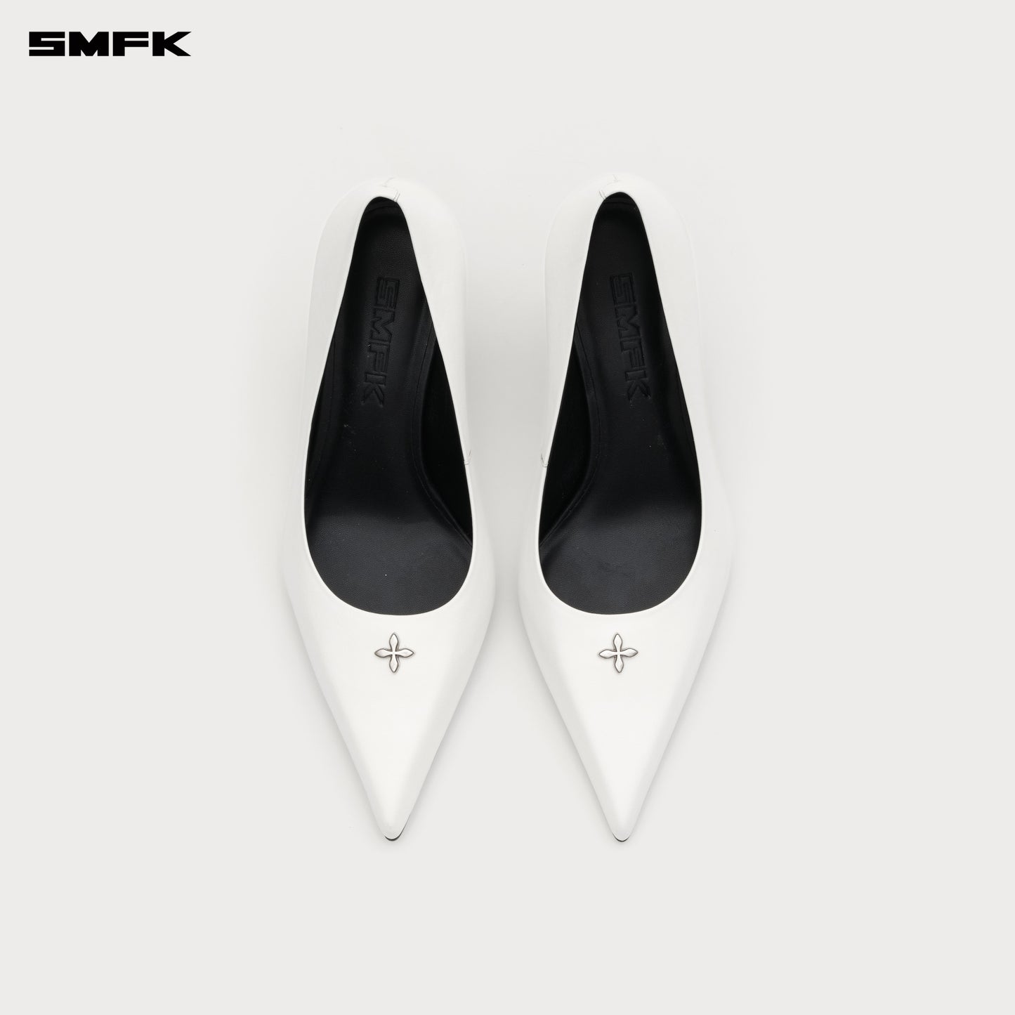 COMPASS RIVET Classic High Heels 8cm Alpine White