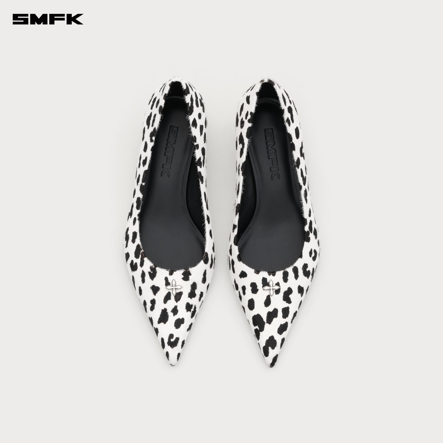 COMPASS RIVET Classic Fur High Heels 3cm Snow Leopard