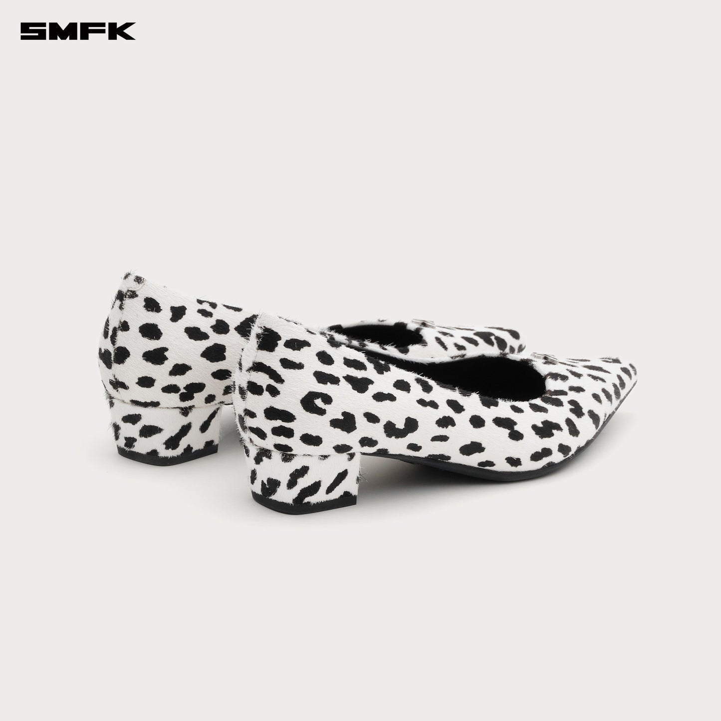 COMPASS RIVET Classic Fur High Heels 3cm Snow Leopard