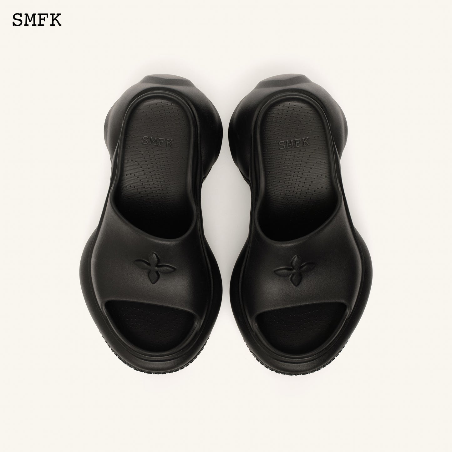 COMPASS WAVE High-heeled Bumper Sandals Wilderness Black