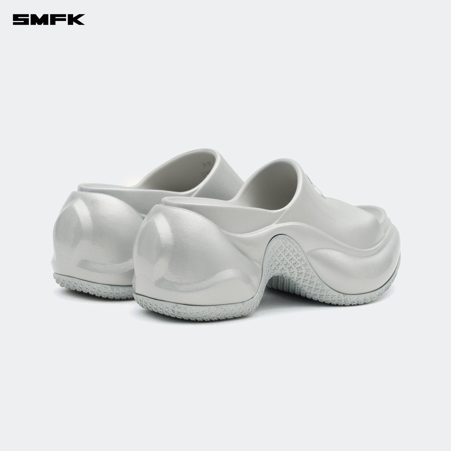 COMPASS WAVE High-Heel Bumper Sandals Stardust Silver