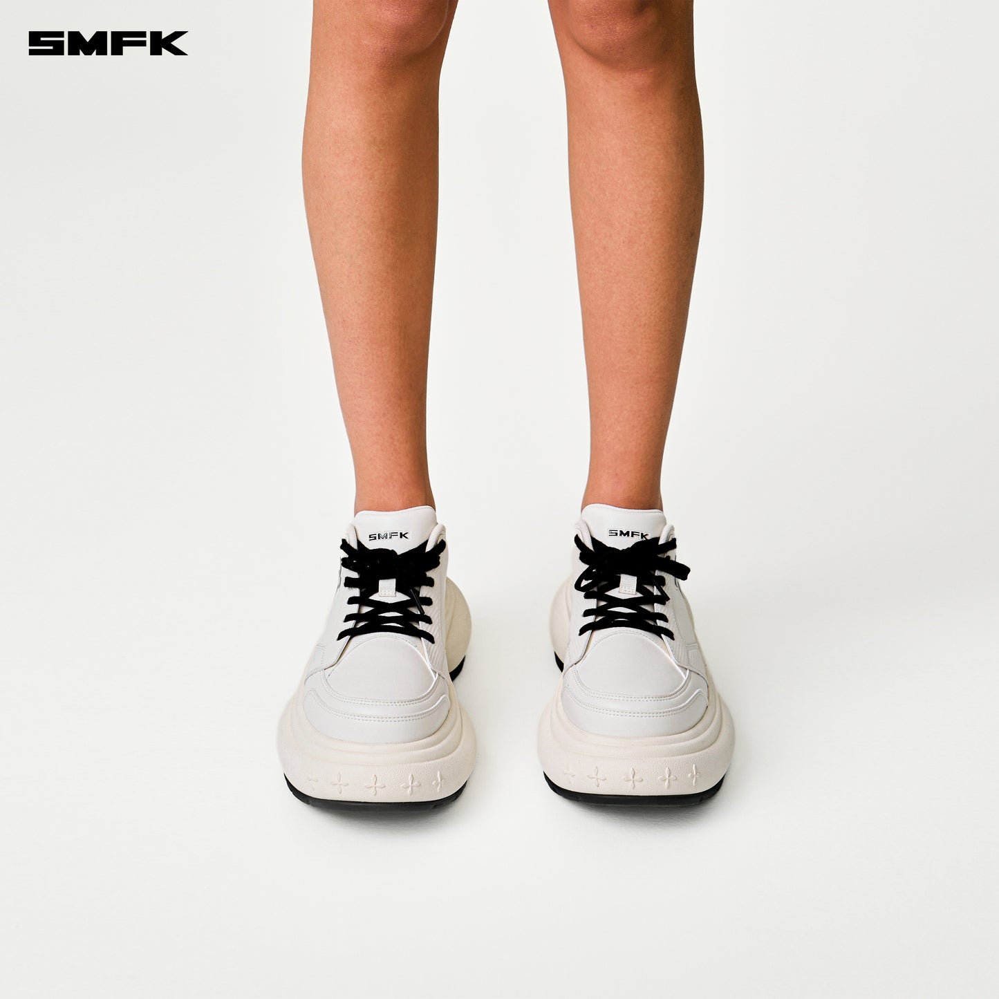 FUTURE RIPPLE High-heeled Sneakers Cream White