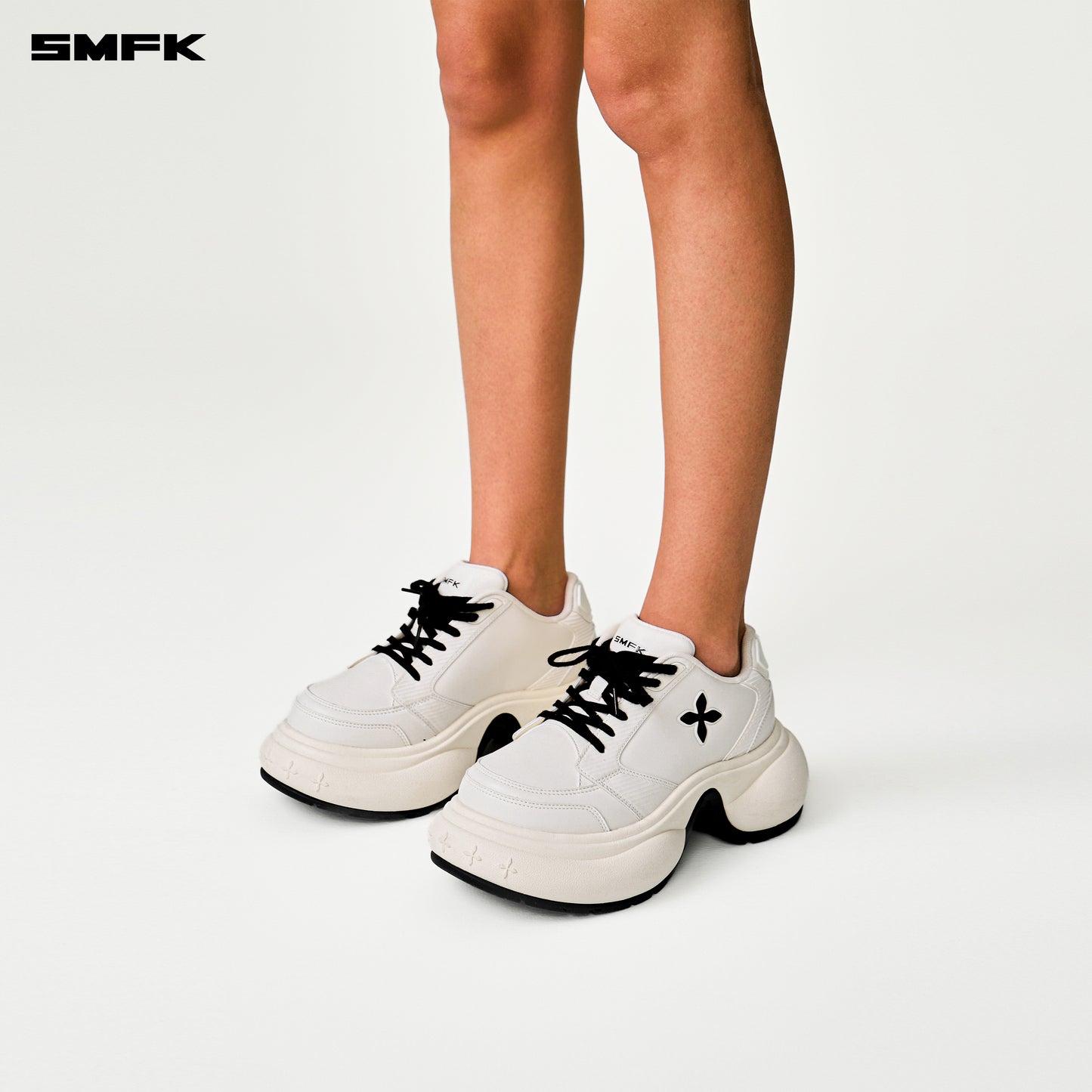 FUTURE RIPPLE High-heeled Sneakers Cream White