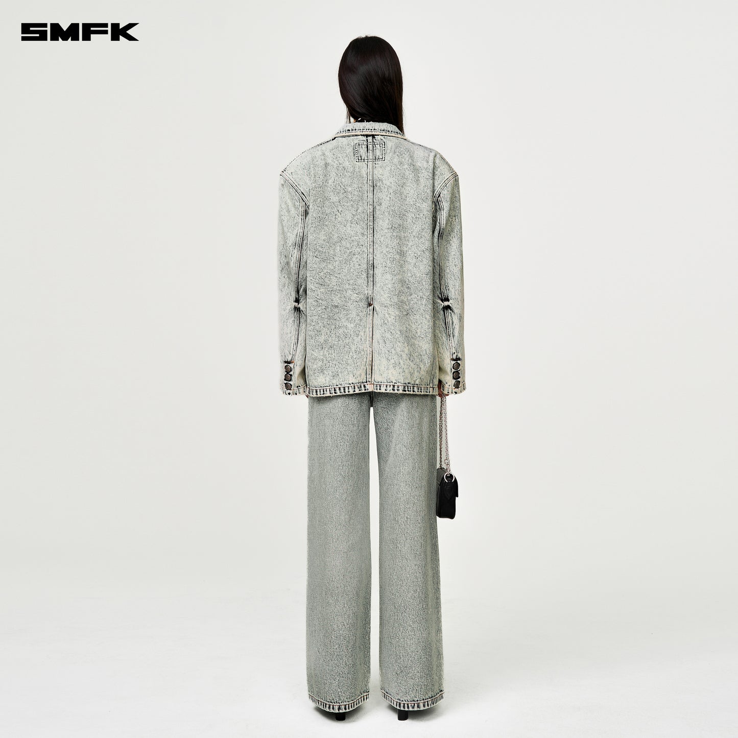 COMPASS Classic Denim Blazer Snow Blossom