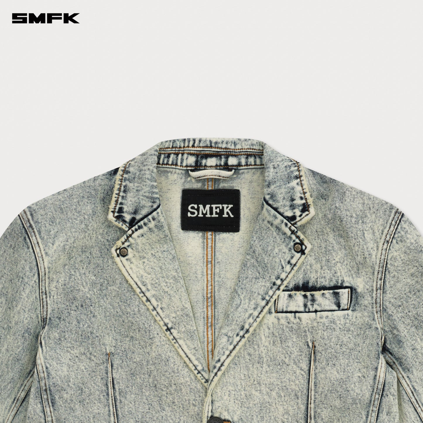 COMPASS Classic Denim Blazer Snow Blossom