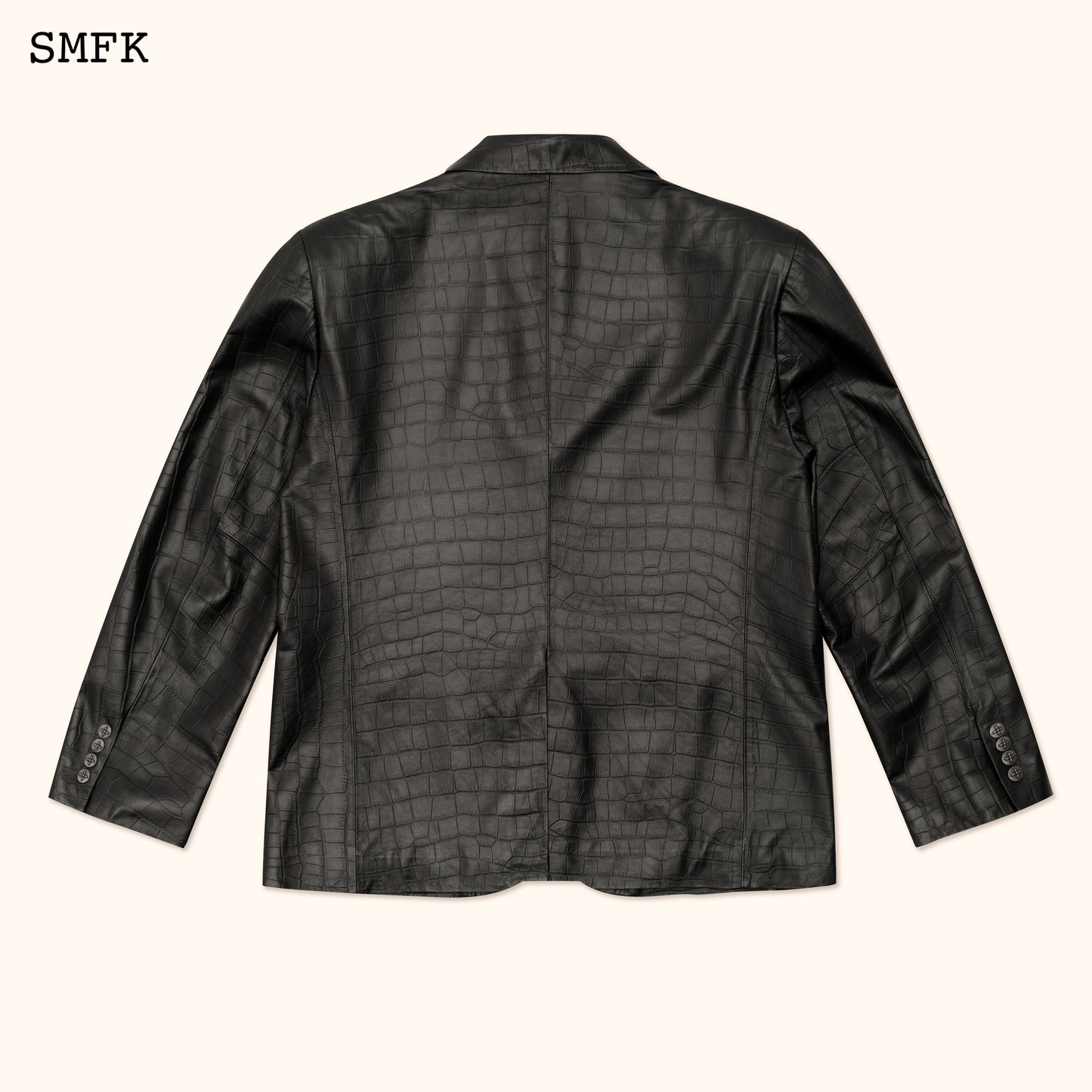 WILDWORLD Vintage Leather Suit Black Crocodile