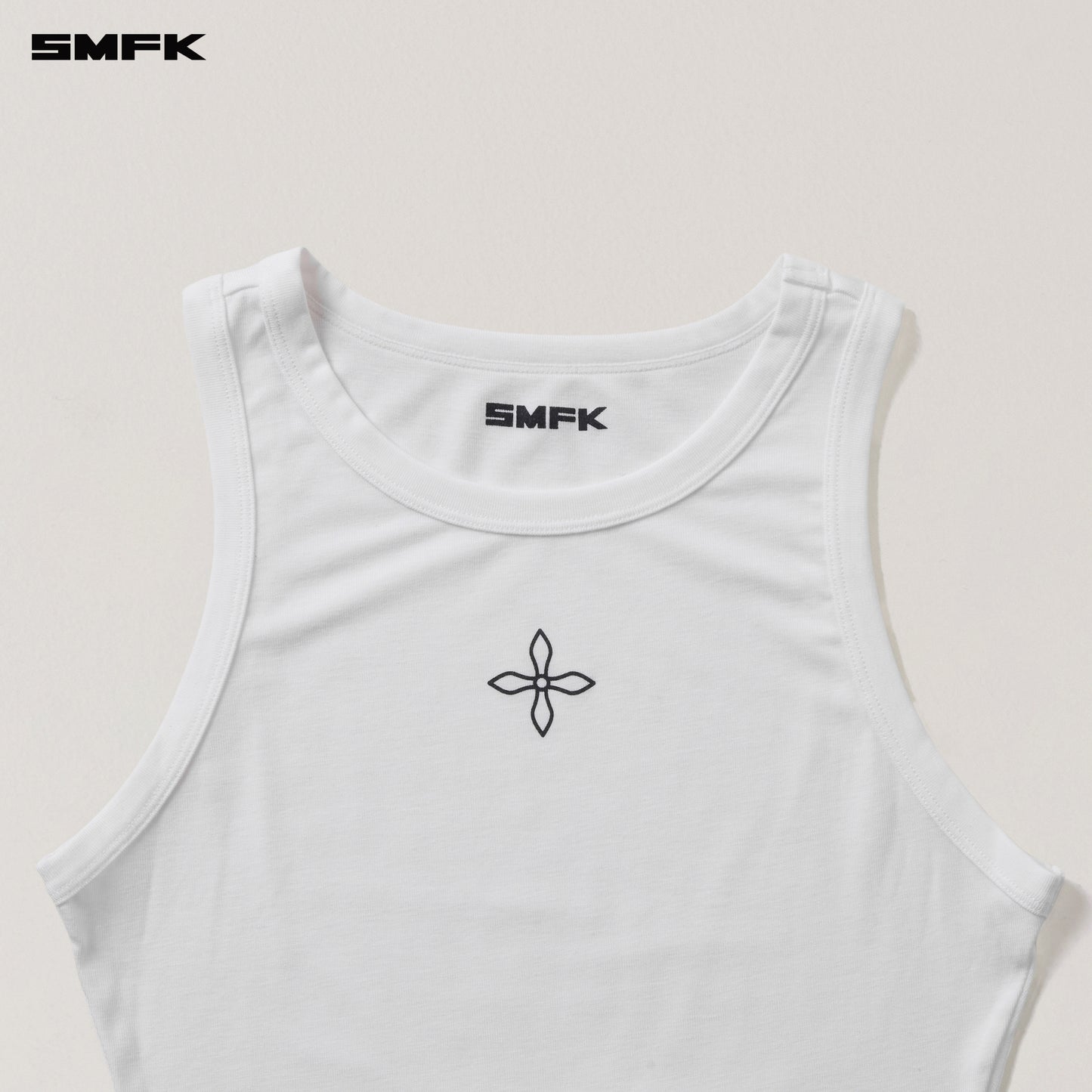 COMPASS STAMP ACETATE BODY SPORTS TANK Alpine White
