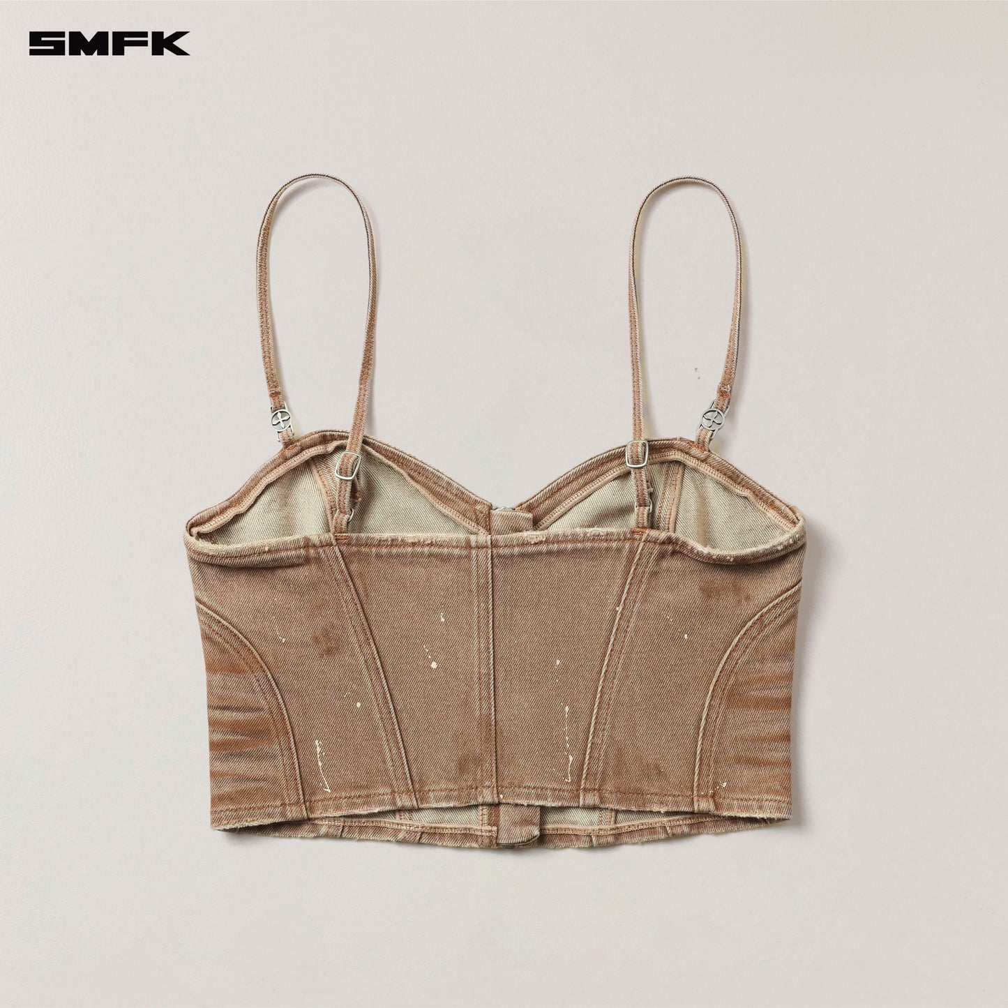RAGE WILD ORIGIN Handcraft Denim Zipper Camisole Wild Cowboy Brown