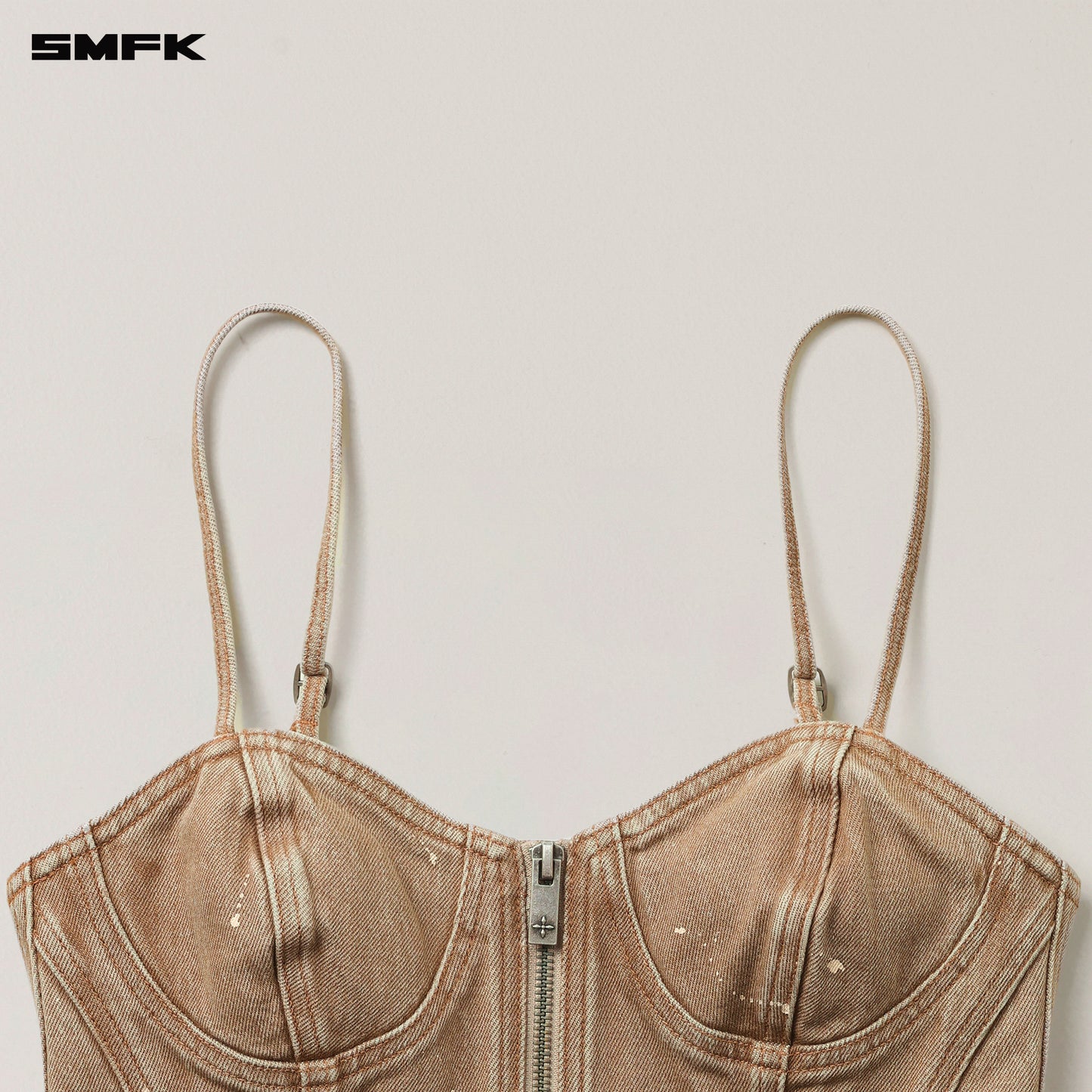 RAGE WILD ORIGIN Handcraft Denim Bra Tank Wild Cowboy Brown