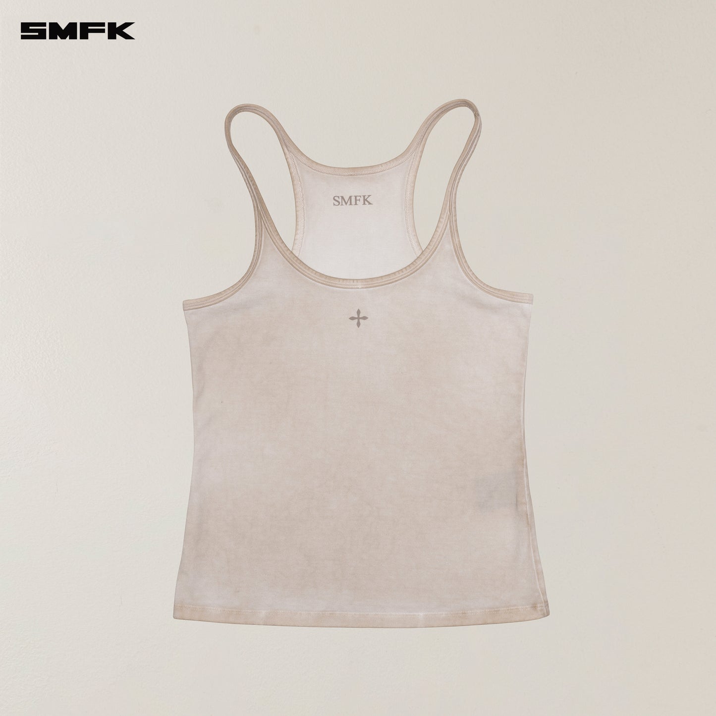VINTAGE STORM Fade Dye Long Camisole Fading White