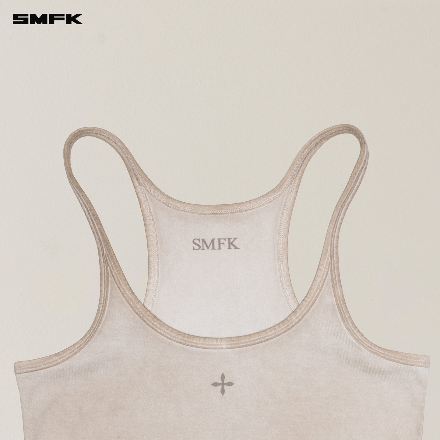 VINTAGE STORM Fade Dye Long Camisole Fading White