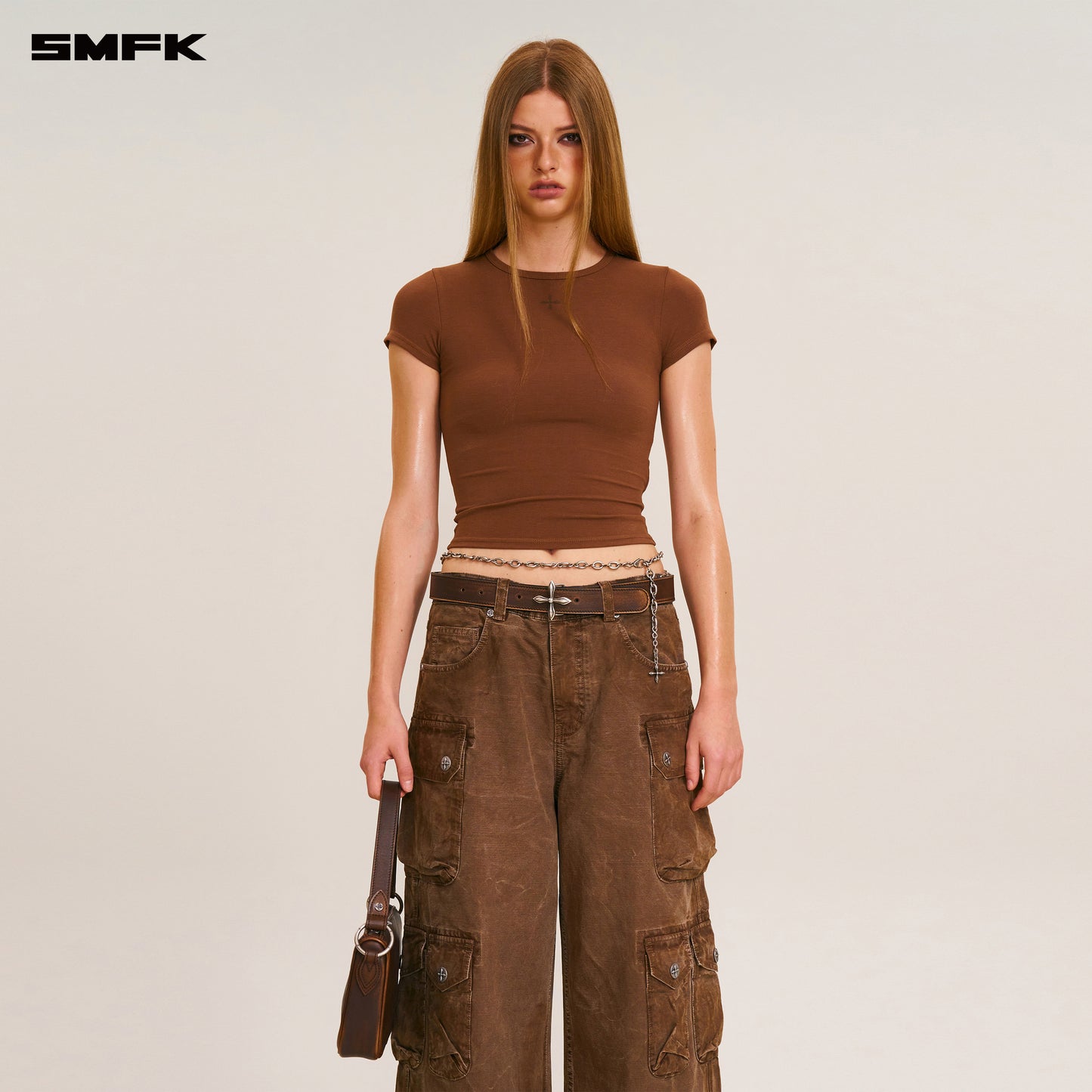 VINTAGE STORM FADE BODY TEE Wild Brown
