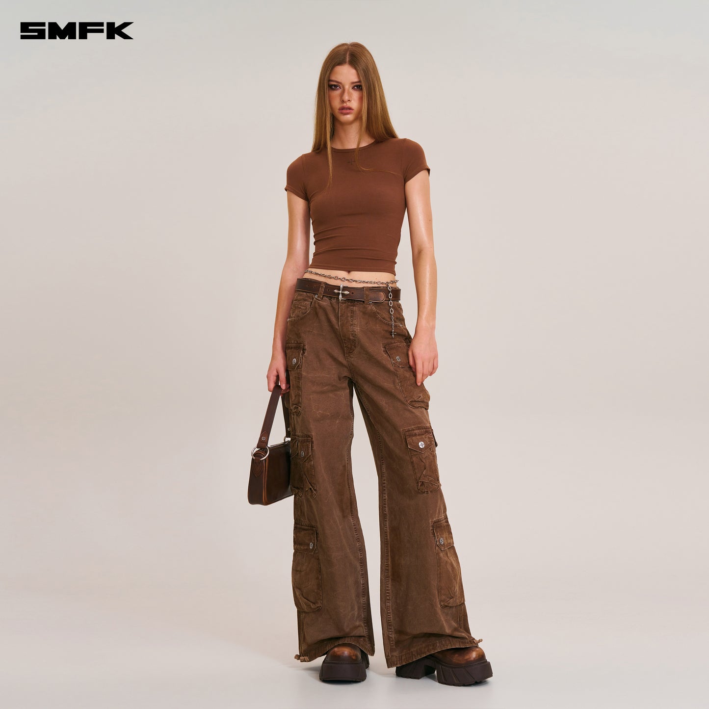 VINTAGE STORM FADE BODY TEE Wild Brown