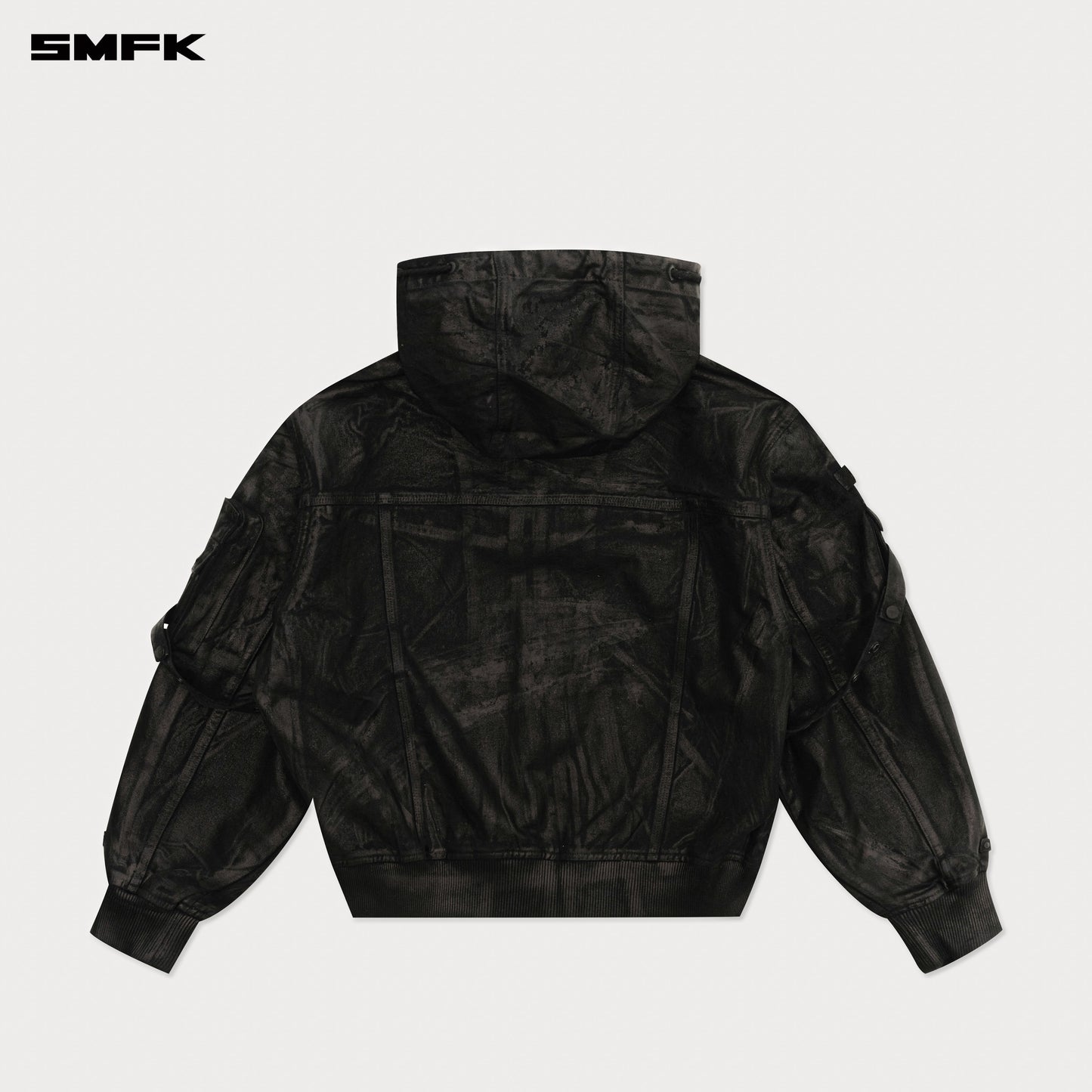 COMPASS Tarpan Waxed Denim Hoodie Jacket Lightning Black